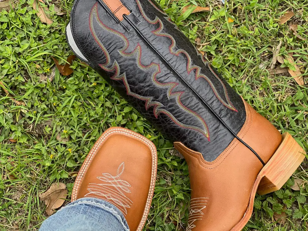 Men’s Honey Leather Boots With Black Shaft