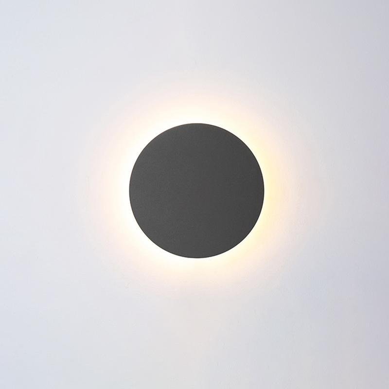 Flat Square Round LED Waterproof Black Modern Outdoor Wall Lights Wall Lamp