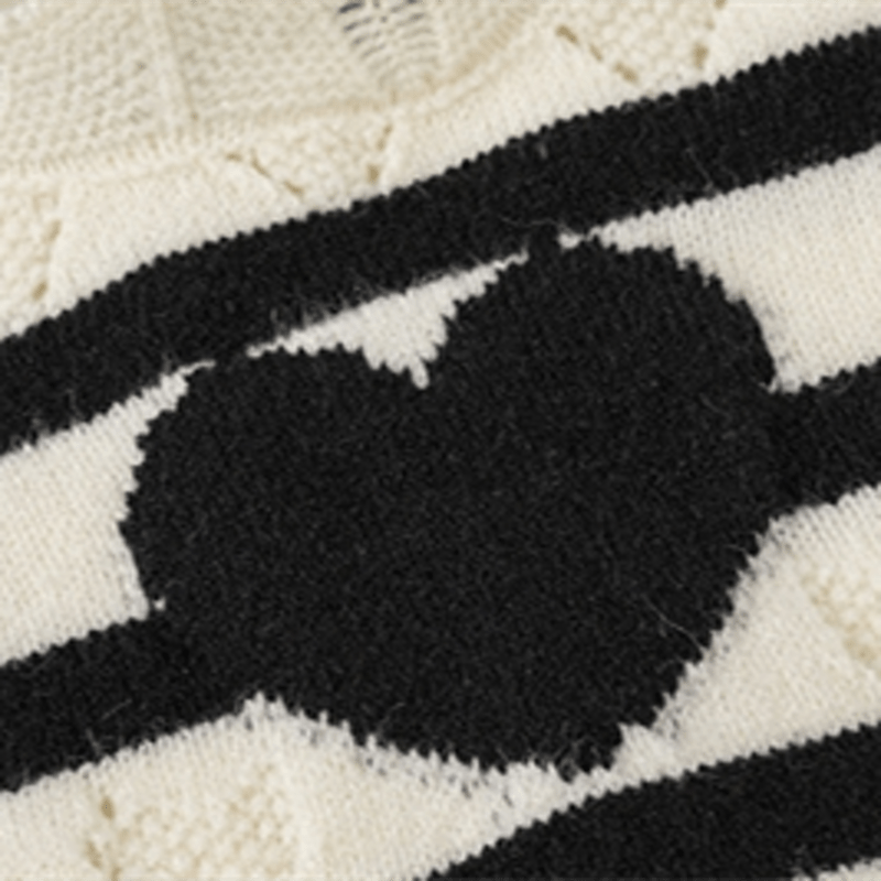 Toddler Girl Black Striped Heart Vest