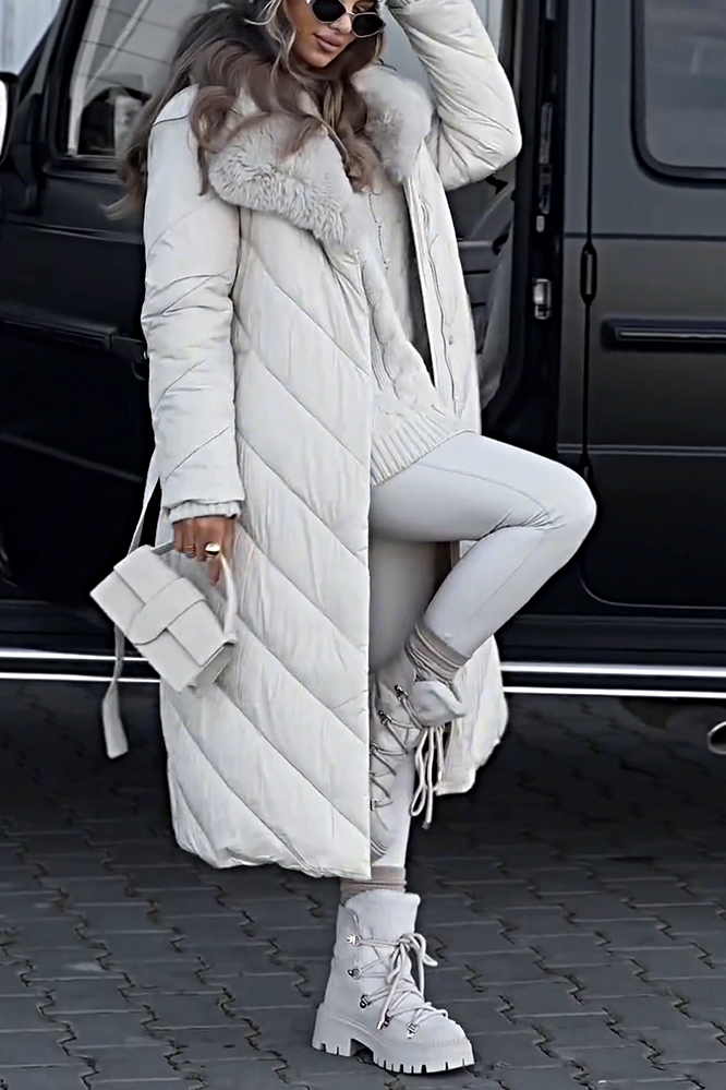 Fury collar down long jacket