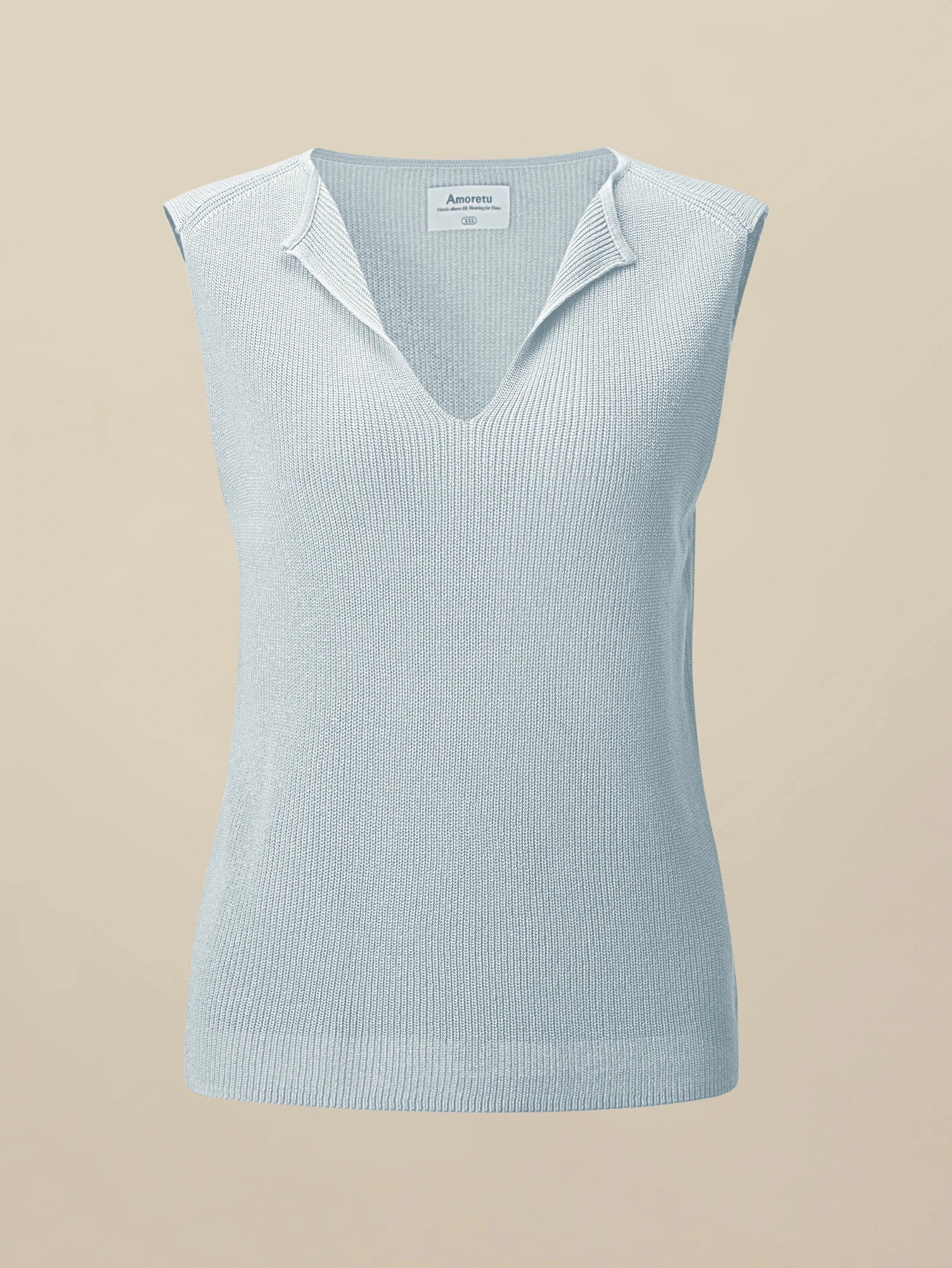 Linen & Lyocell Sleeveless Lapel Casual Tank