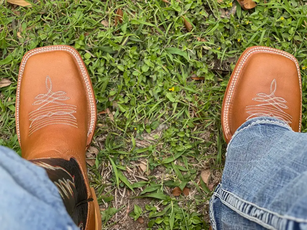 Men’s Honey Leather Boots With Black Shaft