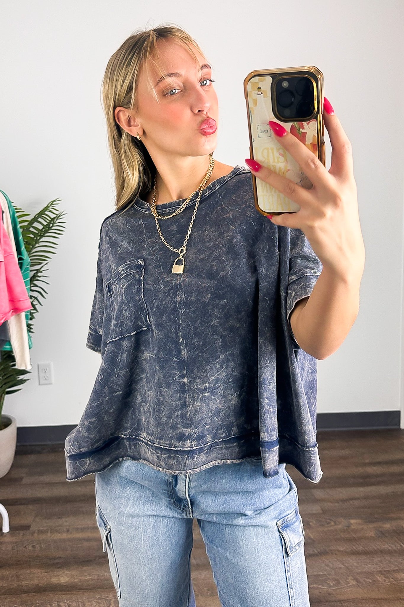 Vivid Aura Mineral Wash Oversized Tee