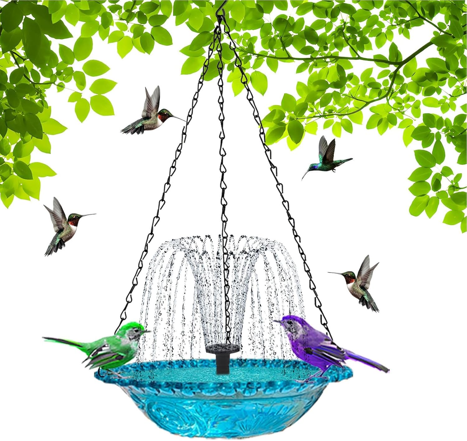 Garden Floating Fountain Hanging Bird Bath Bowl