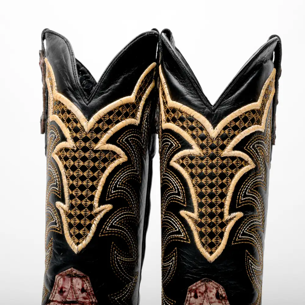 Orix Caiman Neck Leather Boots - Square Toe