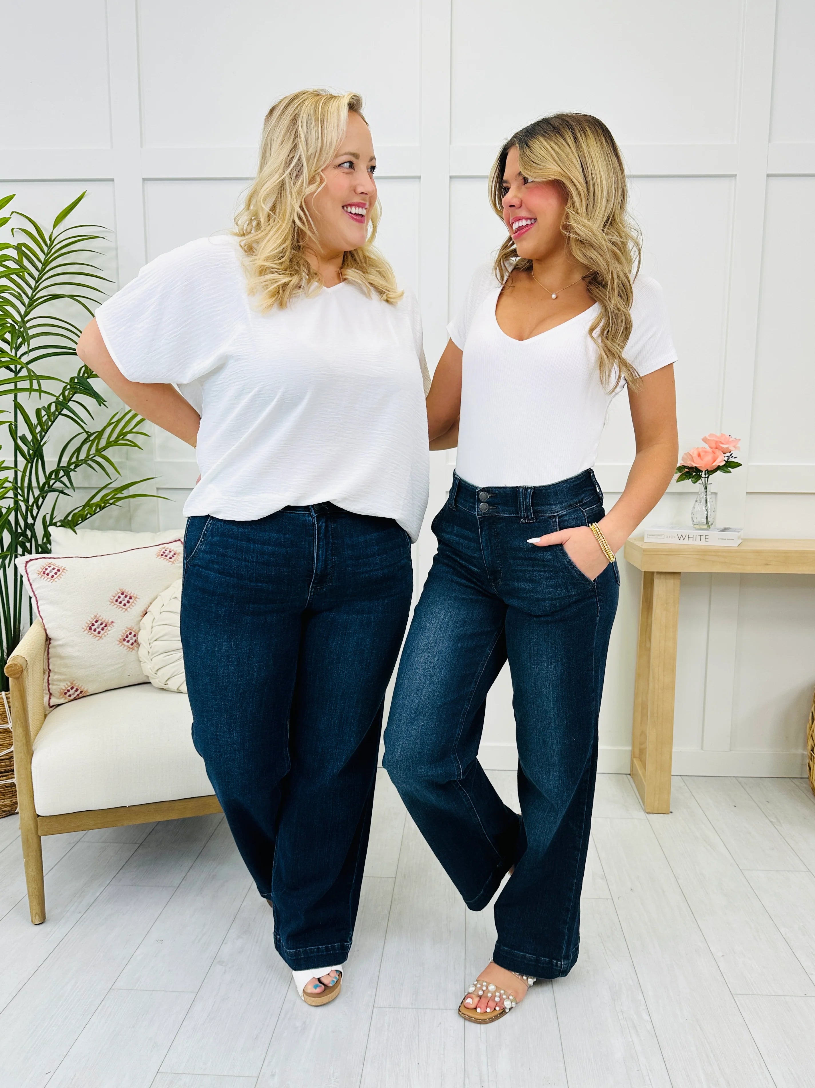 Judy Blue Double Time Wide Leg Jeans