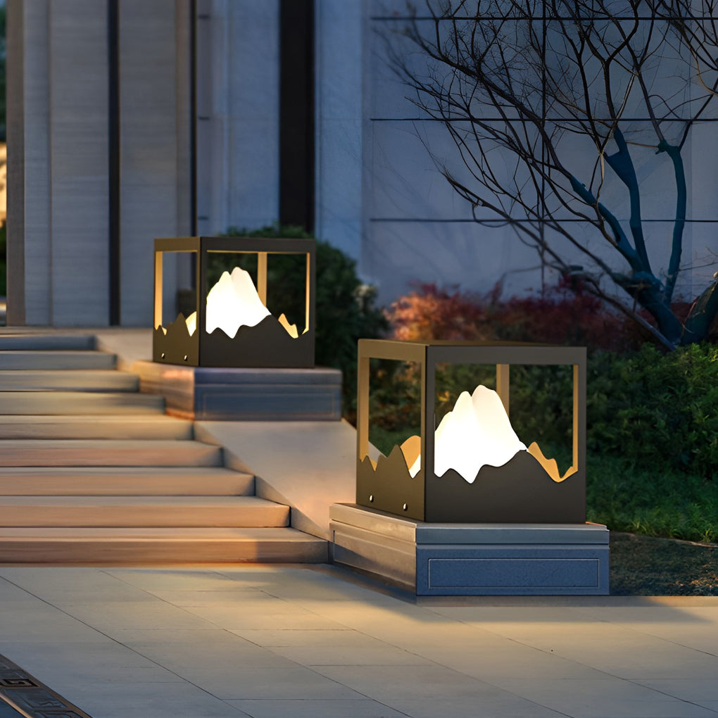 Outdoor Solar Waterproof Mountain Landscape Decorative Lighting Column Light