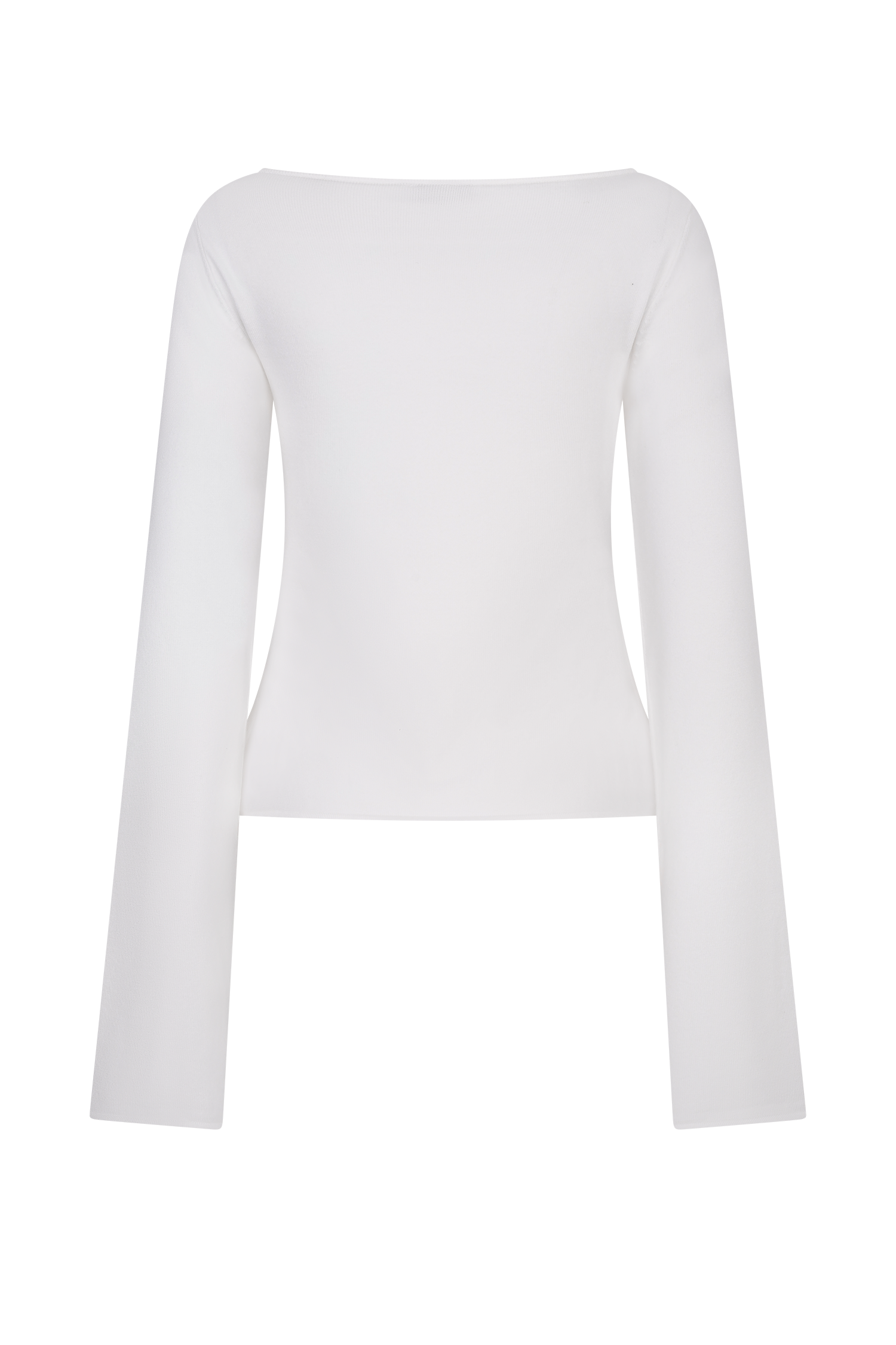 White Floral Long Sleeve Knit Top