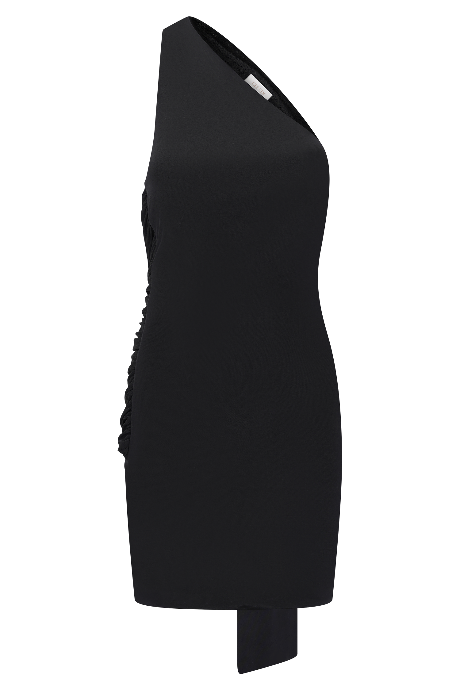 Black Slinky Mini Dress With Hardware