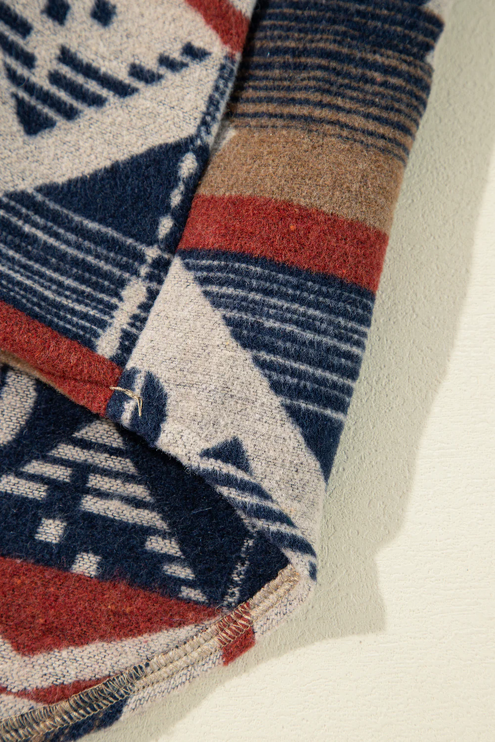 Western Aztec Collared Button-up Sweatshirt