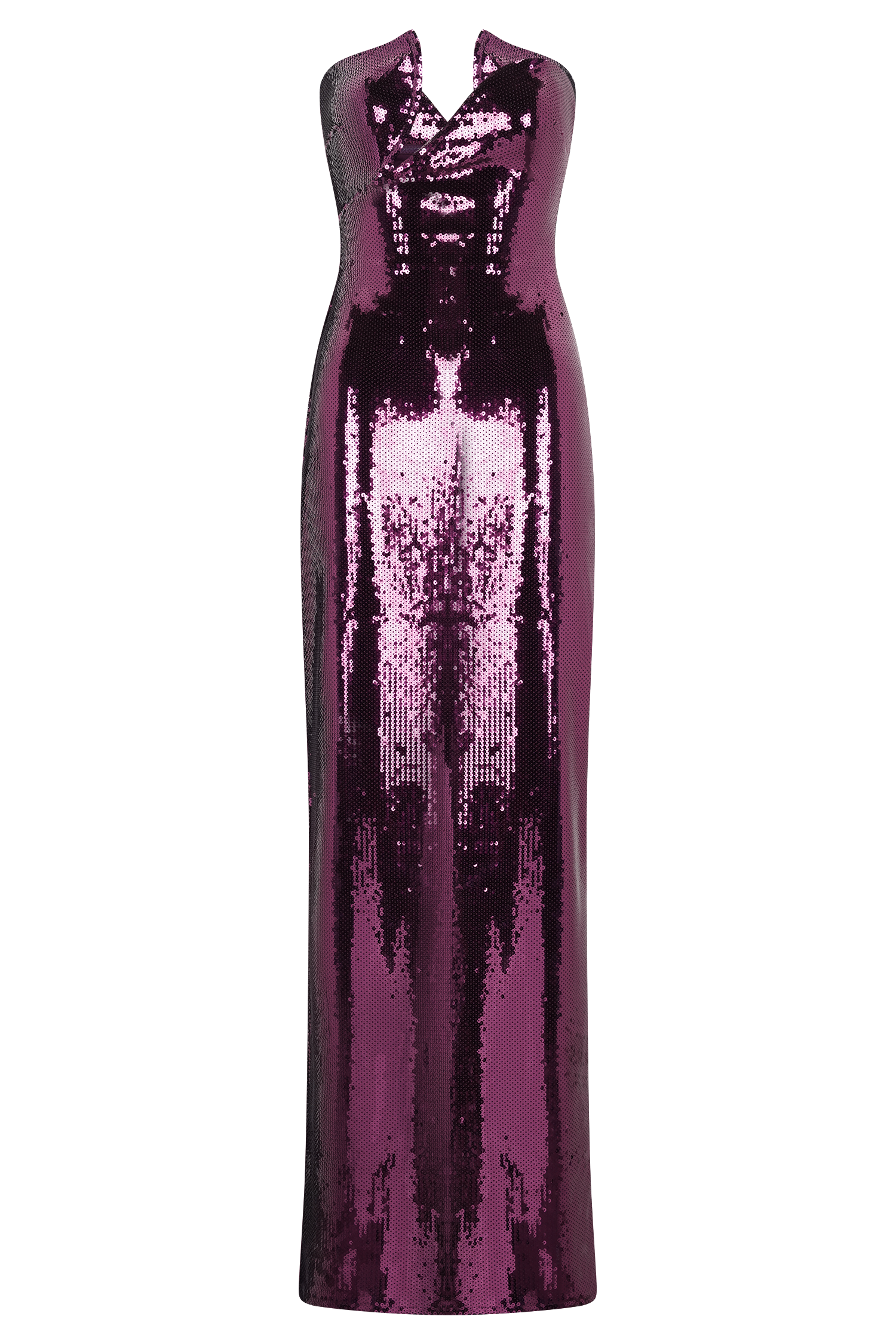 Plum Strapless Sequin Maxi Dress