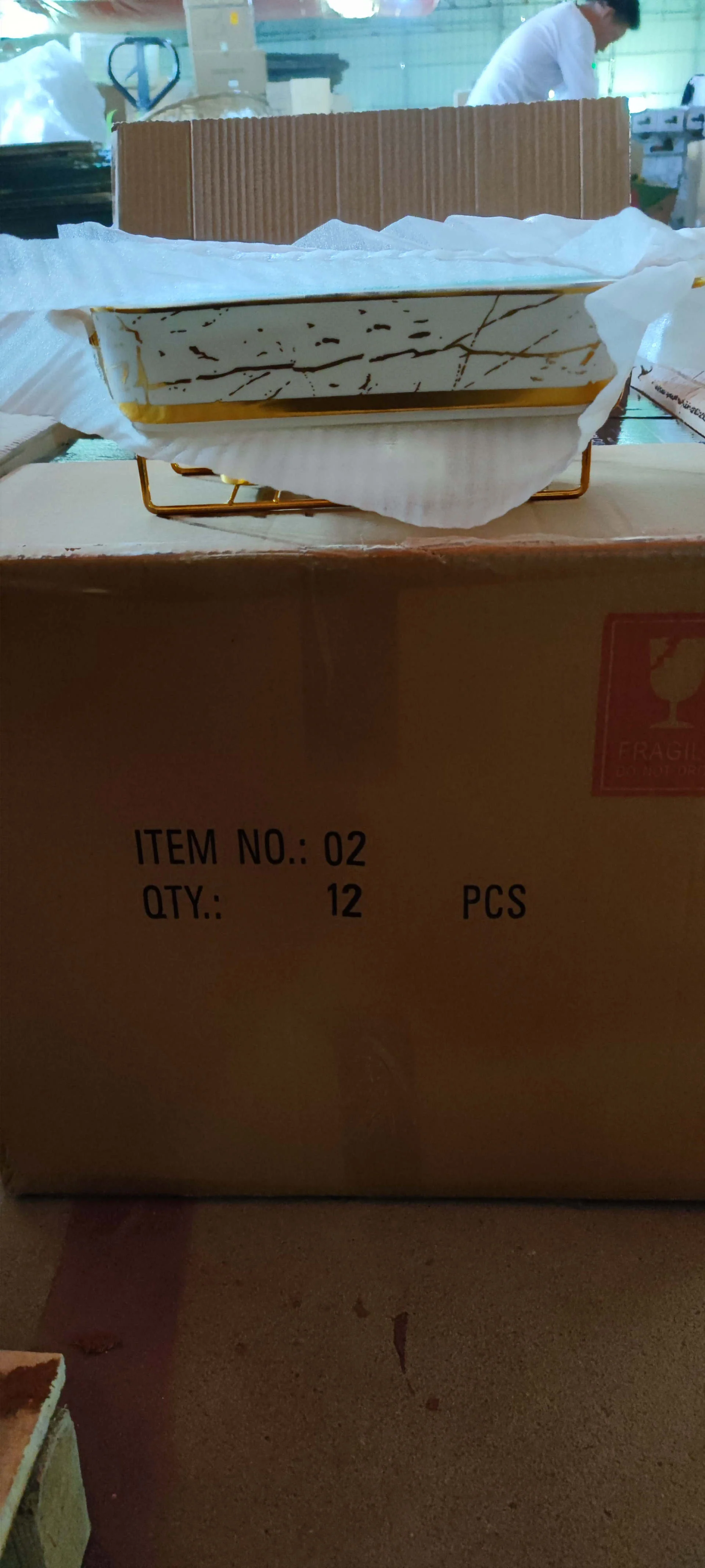 Marbled White Gold Porcelain Baking Dishes