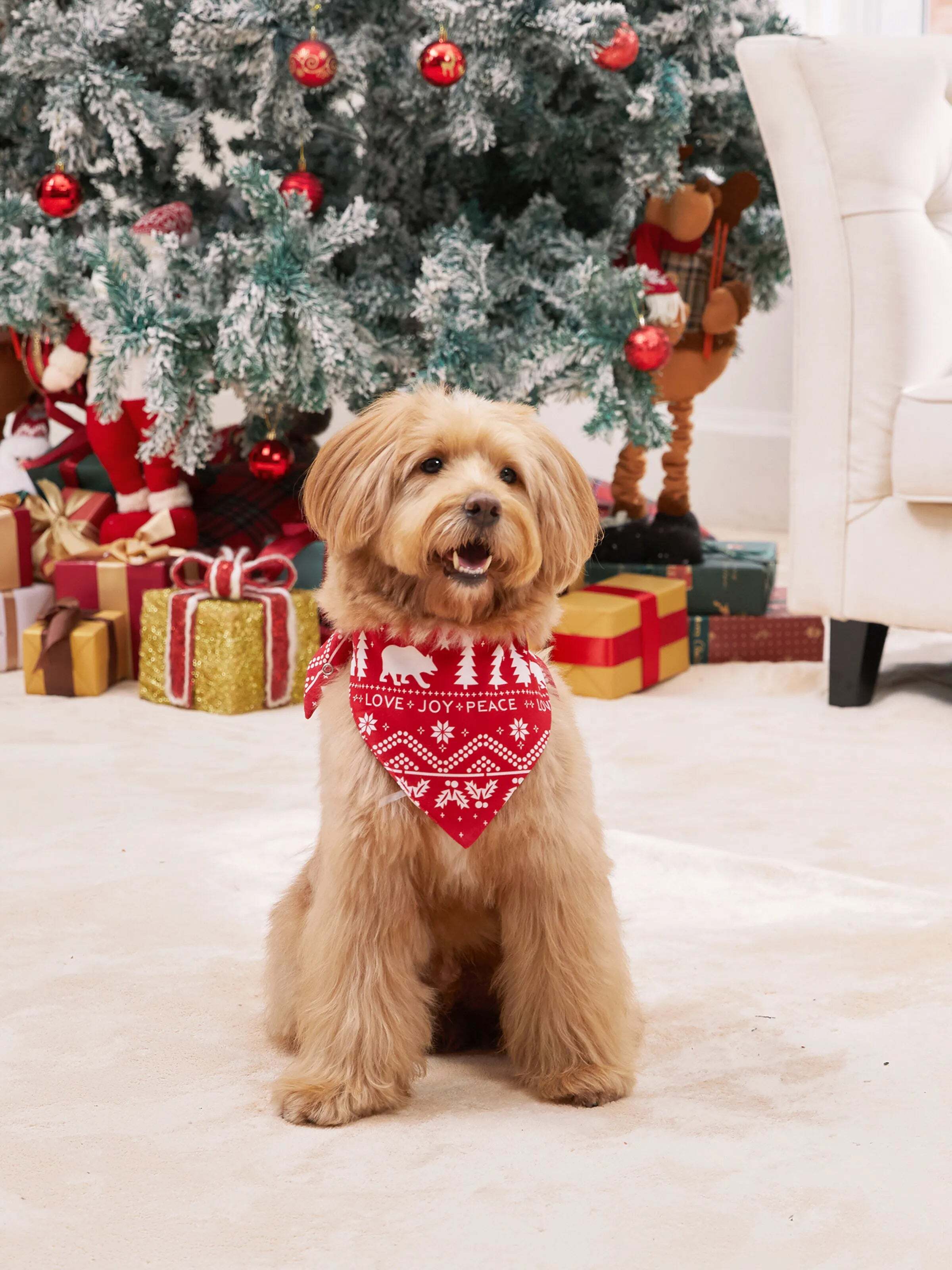 Christmas Print Family Matching Pajamas Sets with Christmas Socks Red