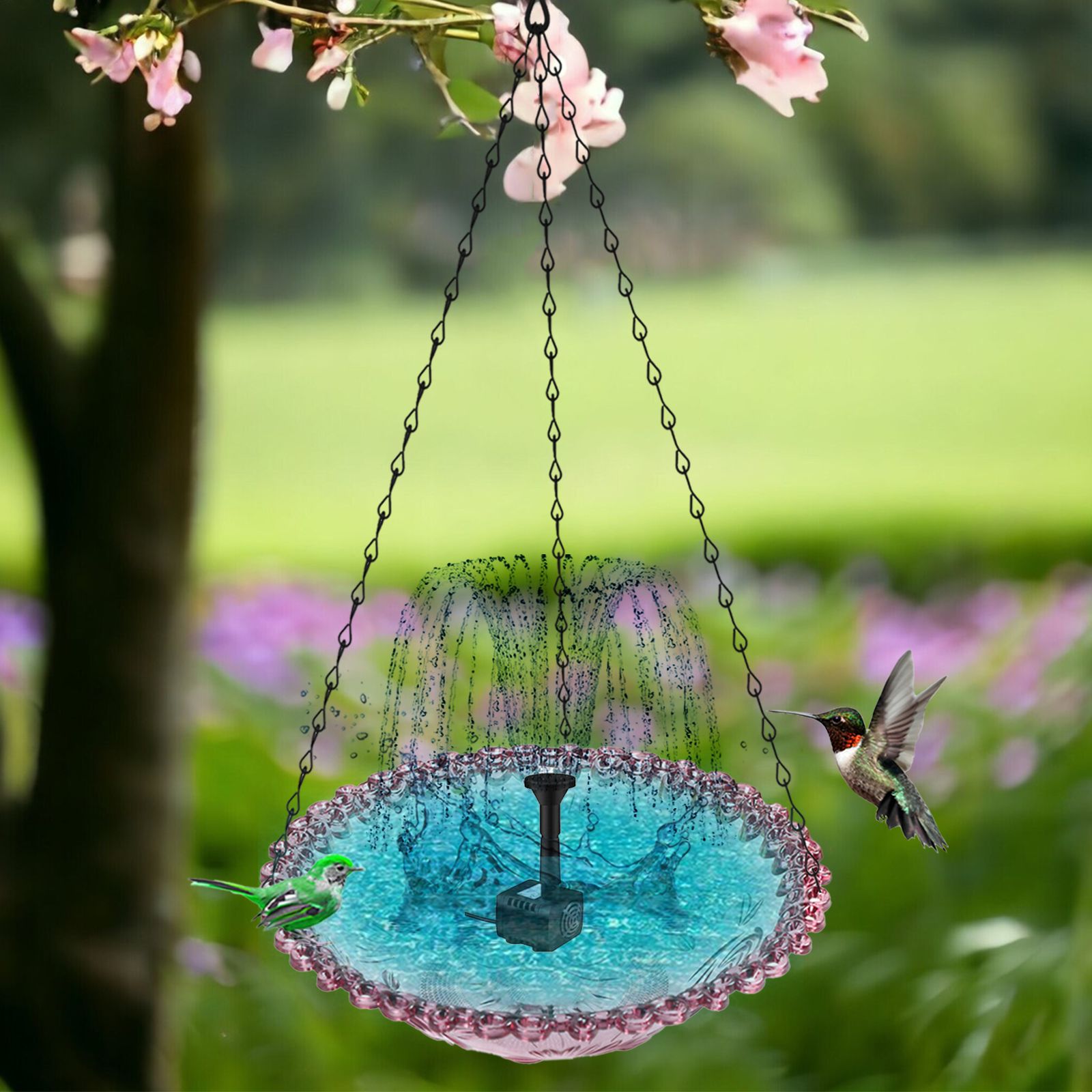 Garden Floating Fountain Hanging Bird Bath Bowl