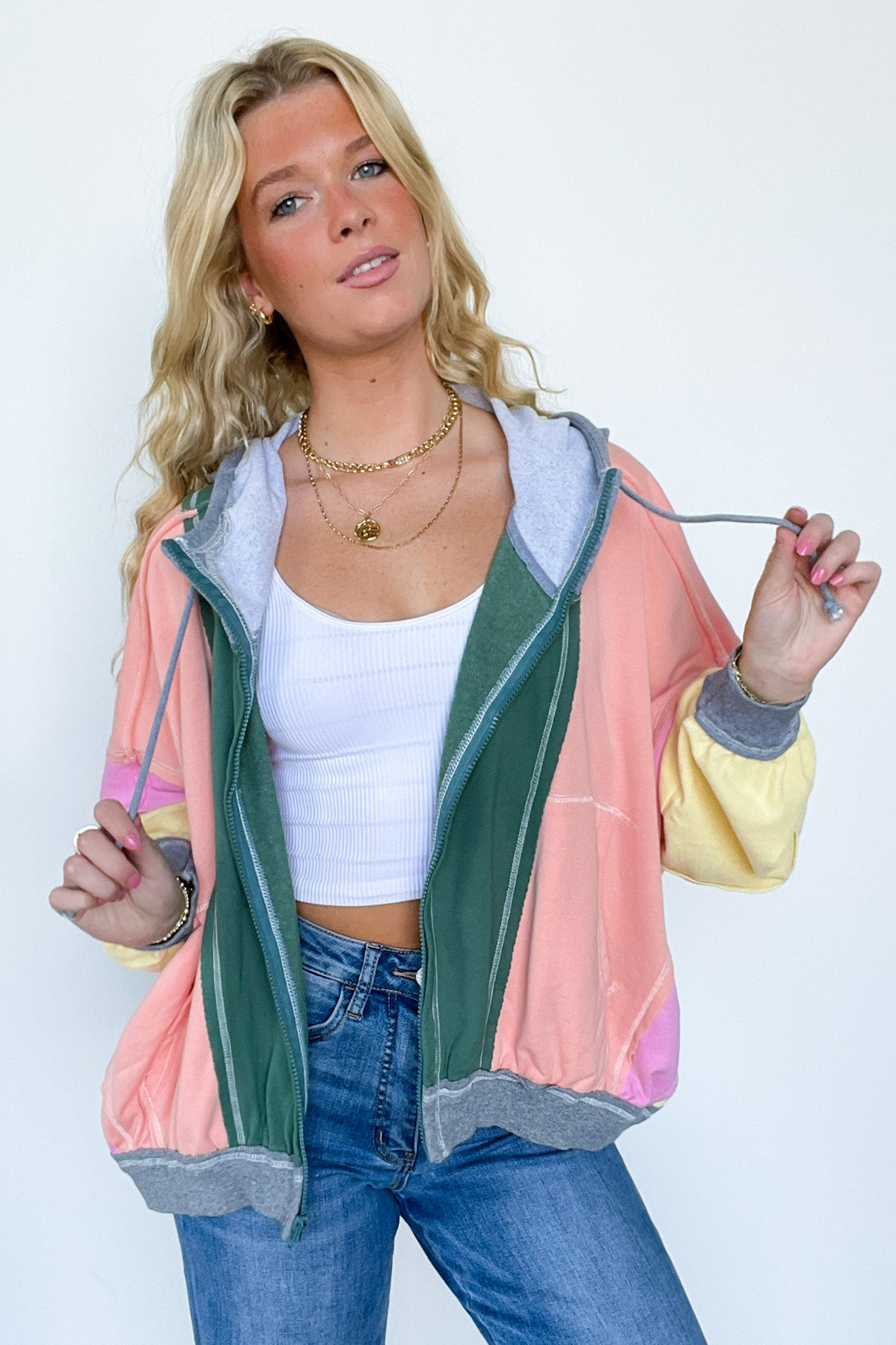 Edge Color Block Hoodie