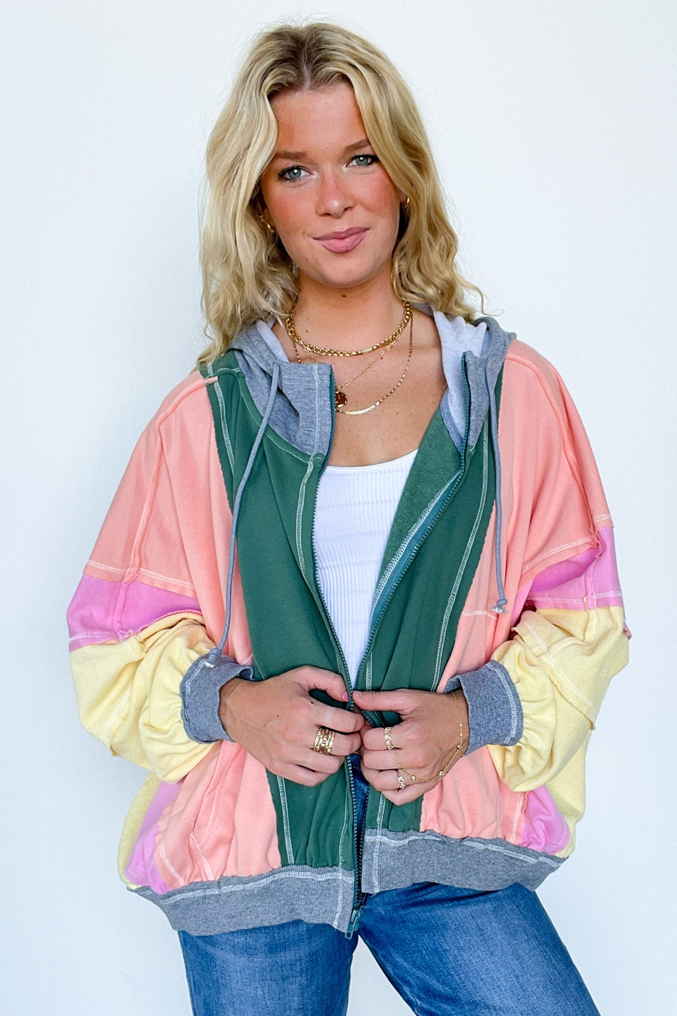 Edge Color Block Hoodie