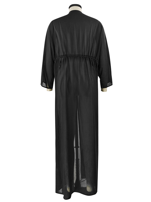 Chiffon Tunicshang Solid Color Long Sleeve Cover-Ups Tops