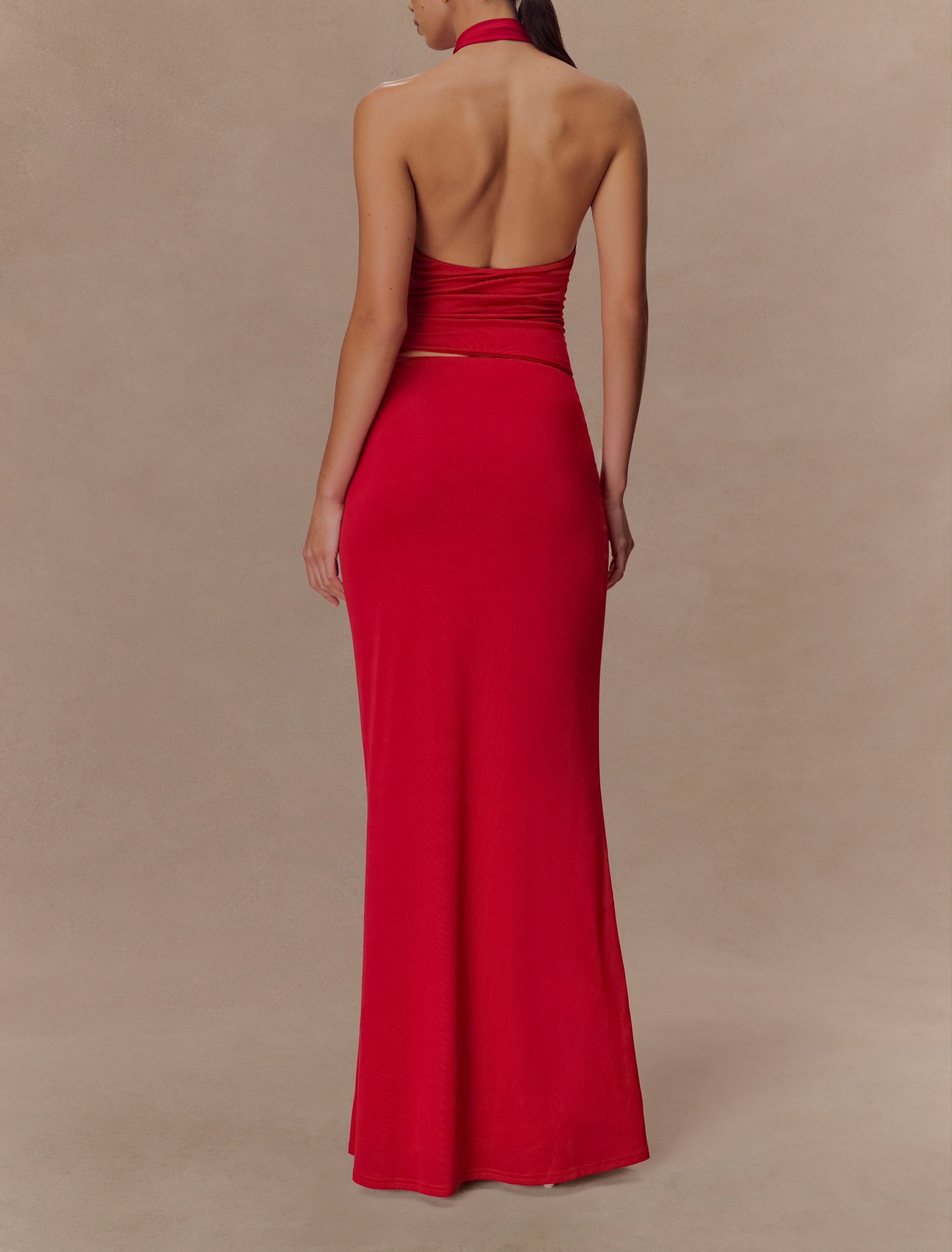 Red Slinky Halter Top