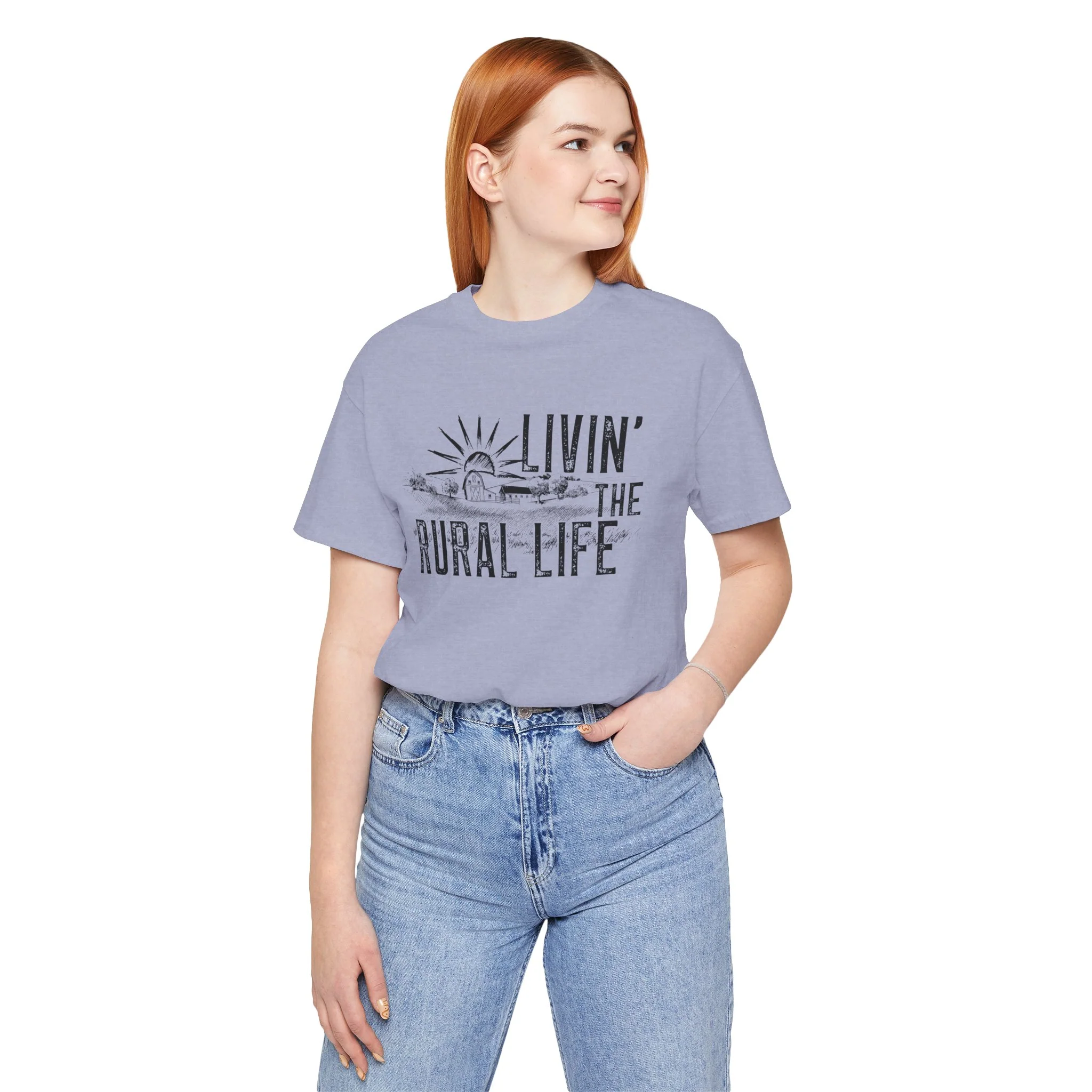 Living the Rural Life (black graphic) Bella Canvas Unisex Jersey T-Shirt - Multiple Colors