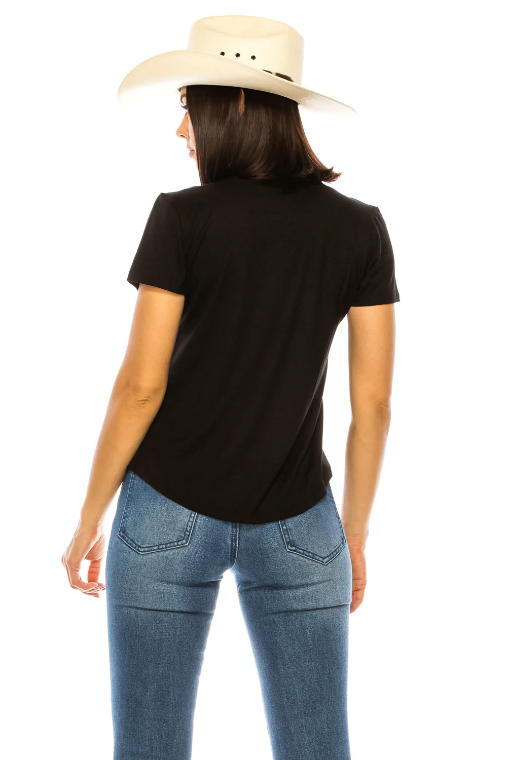 WANTED RANCH HAND SHORT SLEEVE TOP V-NECK