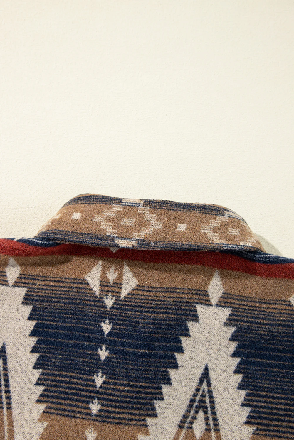 Western Aztec Collared Button-up Sweatshirt