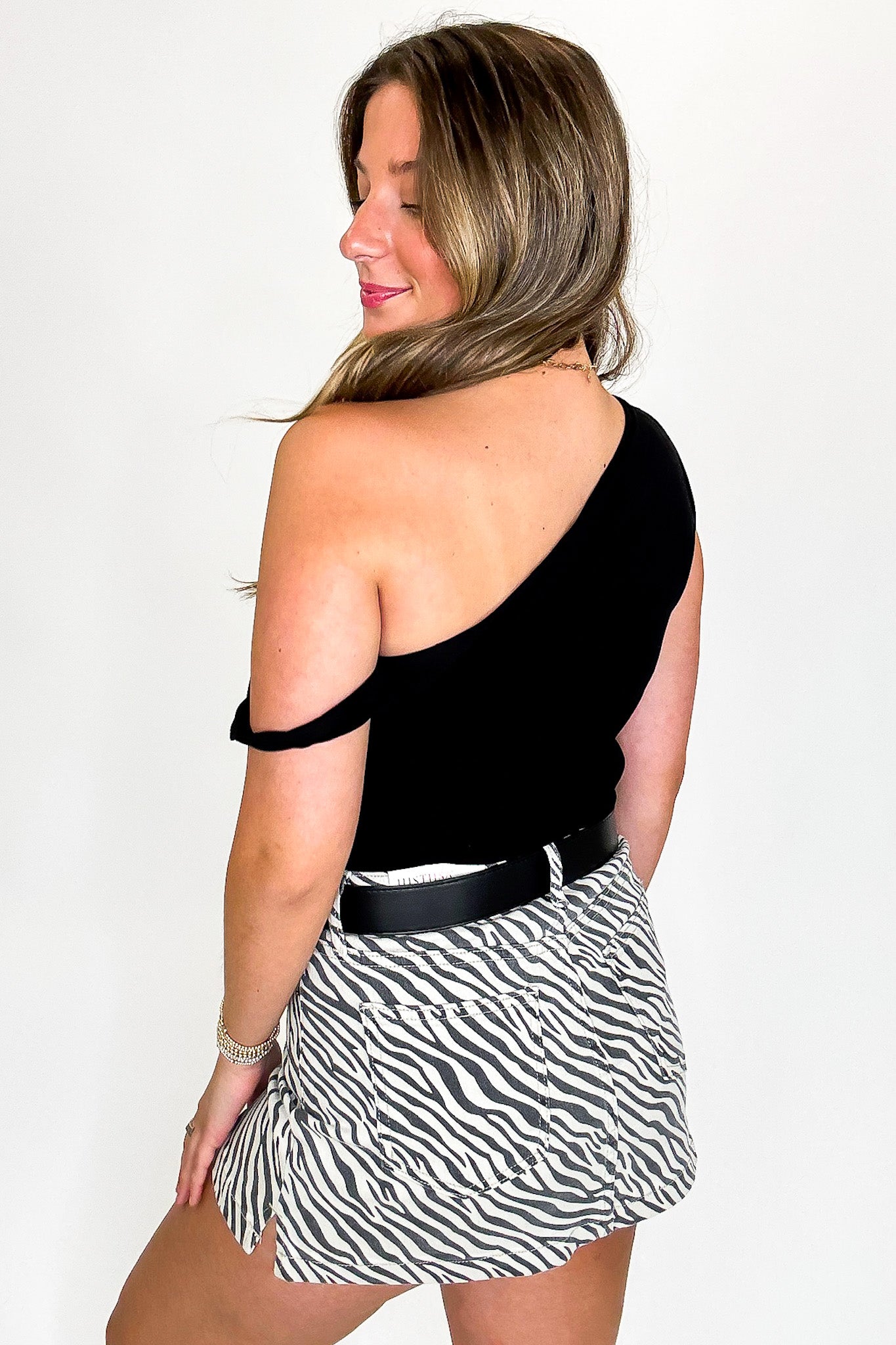 Midnight Safari Zebra Print Skirt