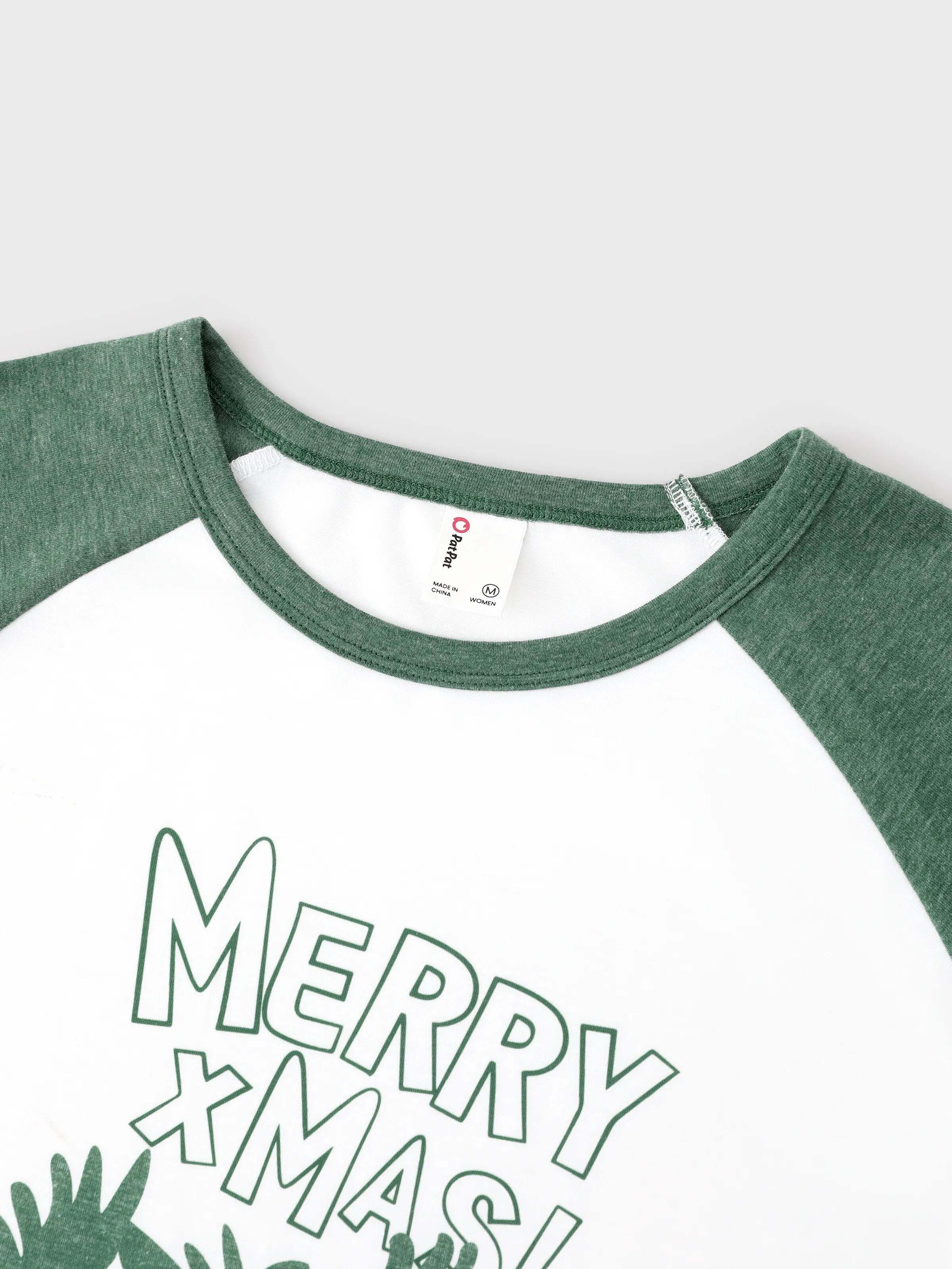 Christmas Matching Family Pajamas Set Reindeer and Snowflake Green Print PJS with Christmas Socks Dark Green