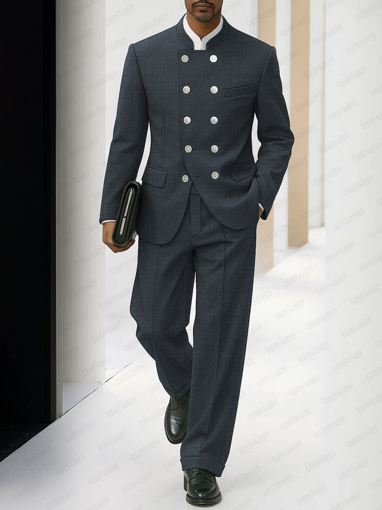 Elegant Tailored Double Breasted Thin Suit Set