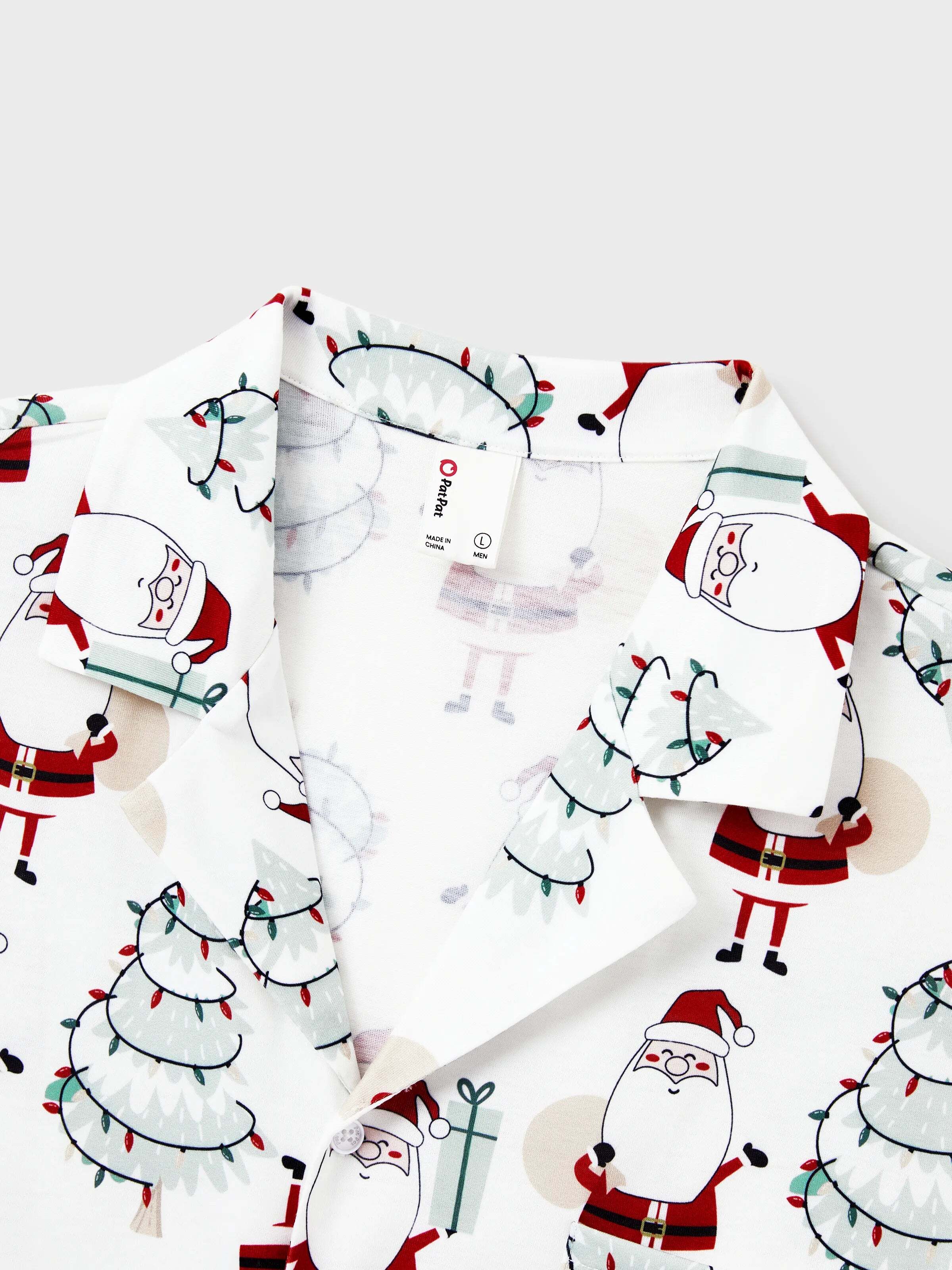 Christmas Matching Family Pajamas Set Gnome Print White PJS with Christmas Socks White