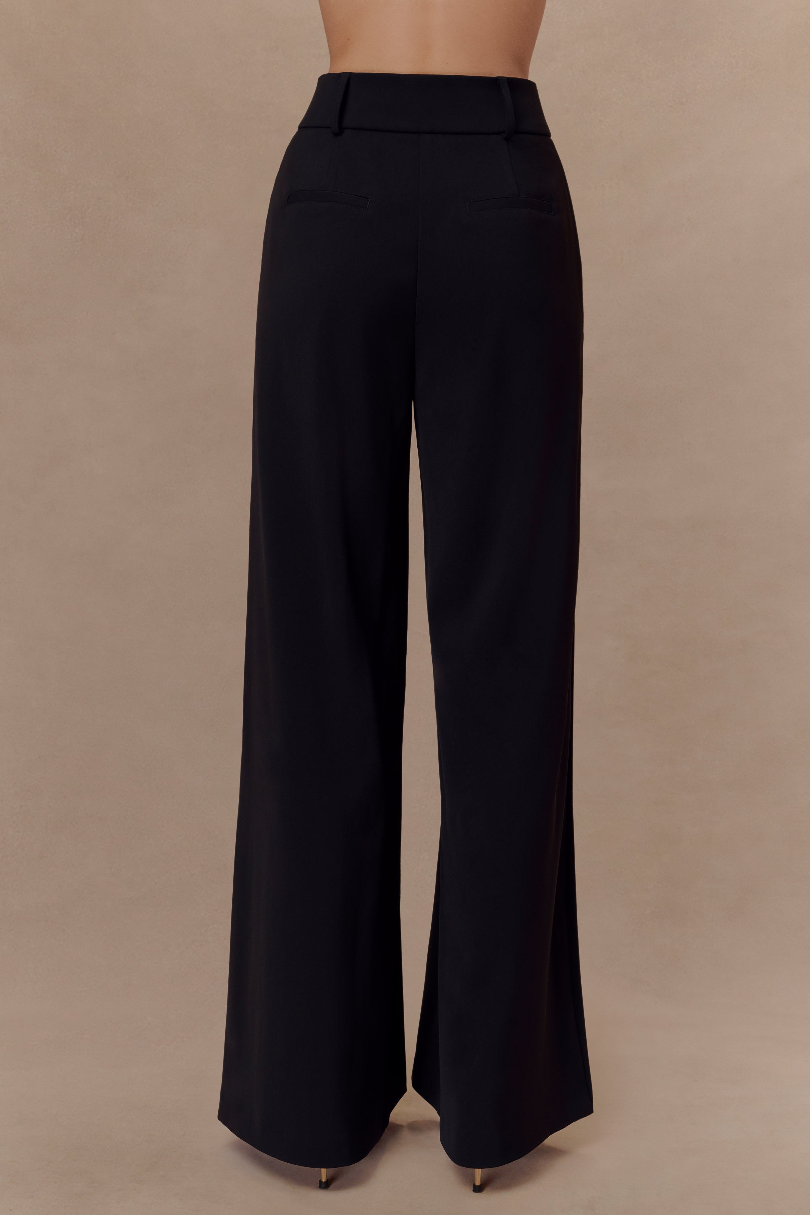 Black Pleated Wide Leg Pants