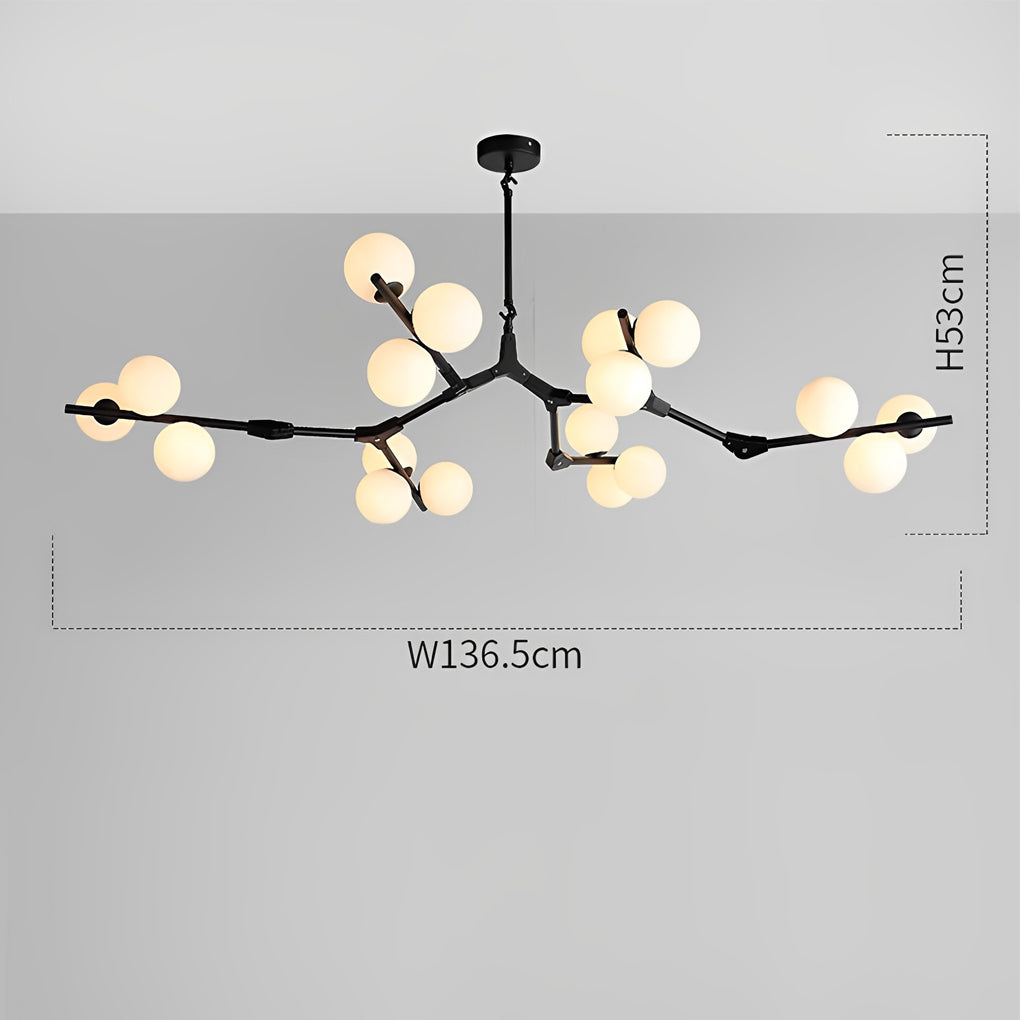 Nordic Style Mini Cluster Design Chandelier Lights Metal Glass Ceiling Light