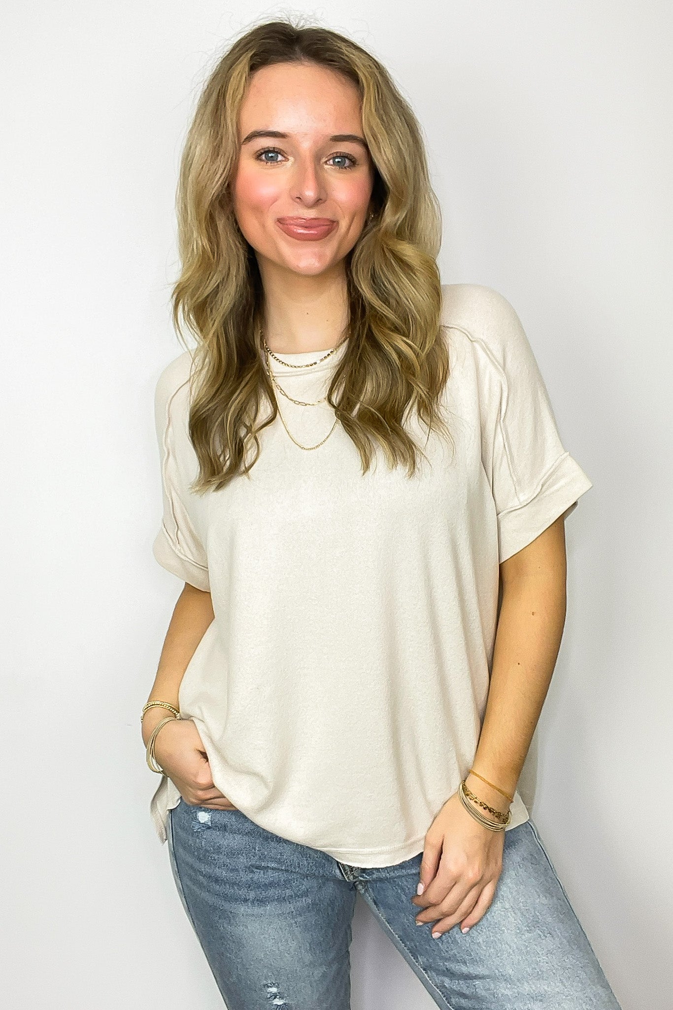 Sunday Muse Melange High Low Tee