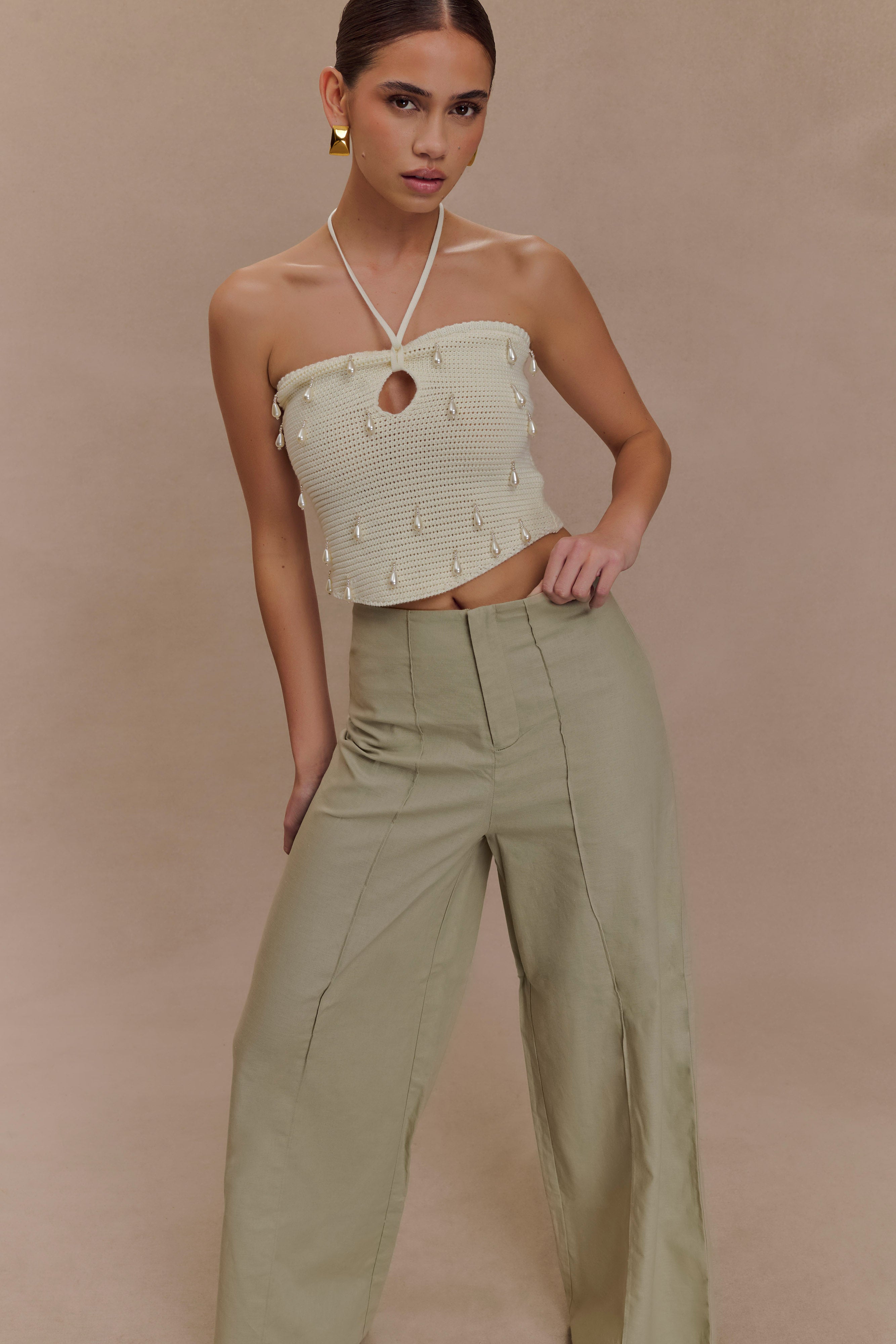 Basil Linen Straight Leg Pant