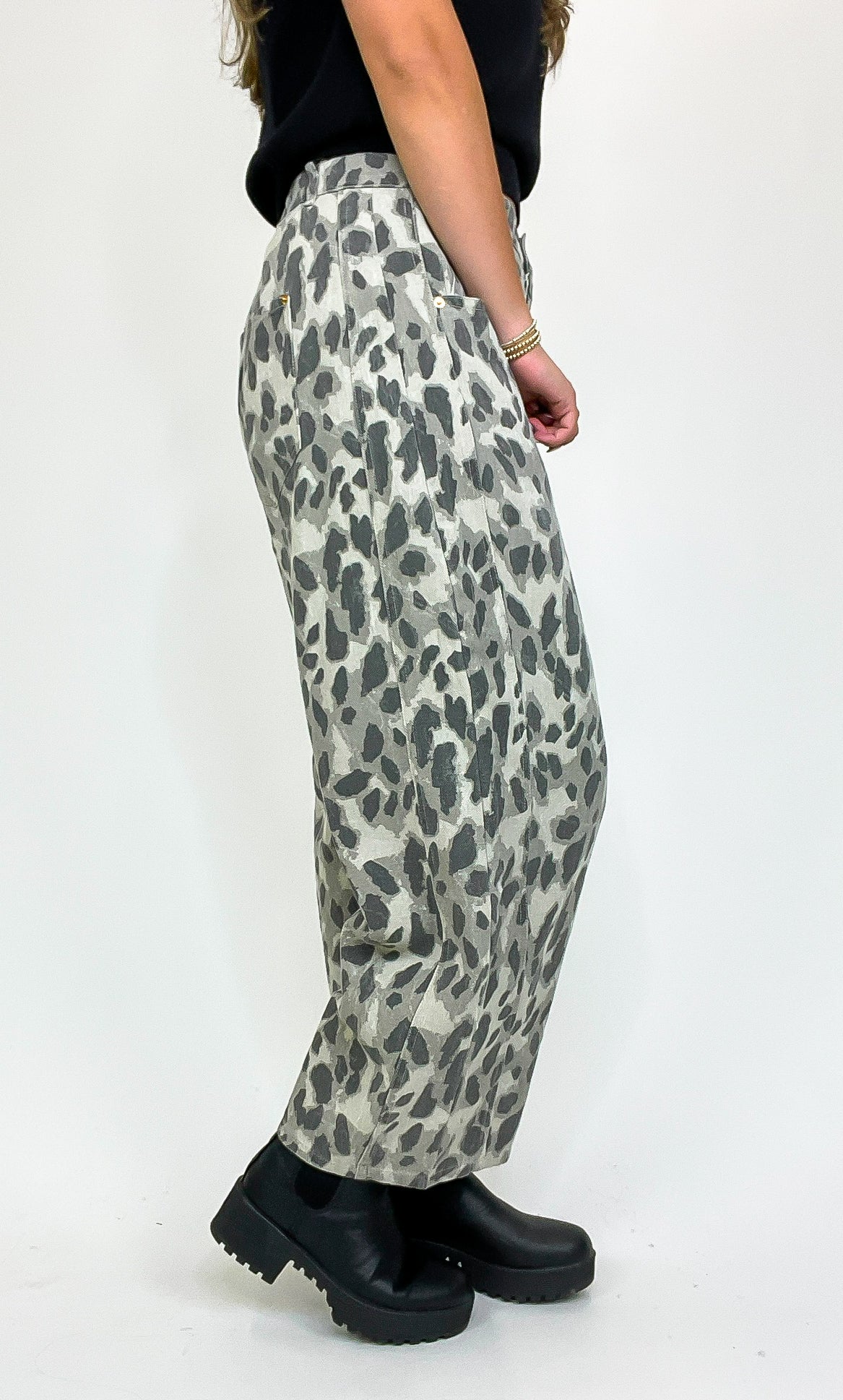 Bold Safari Barrel Wide Leg Animal Print Pants