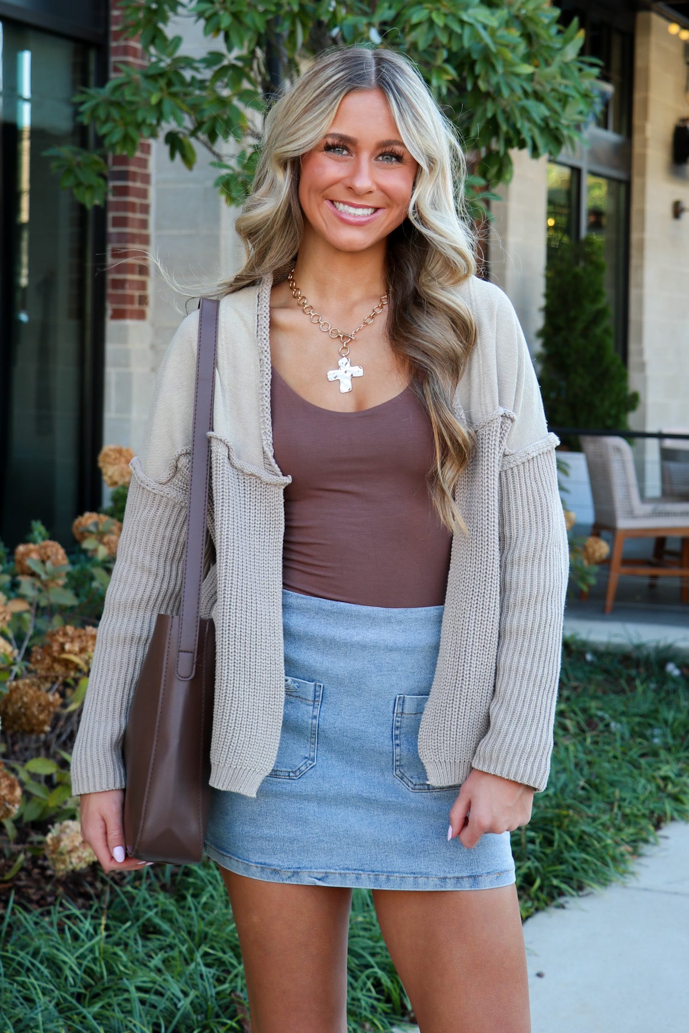 Knit Contrast Cardigan