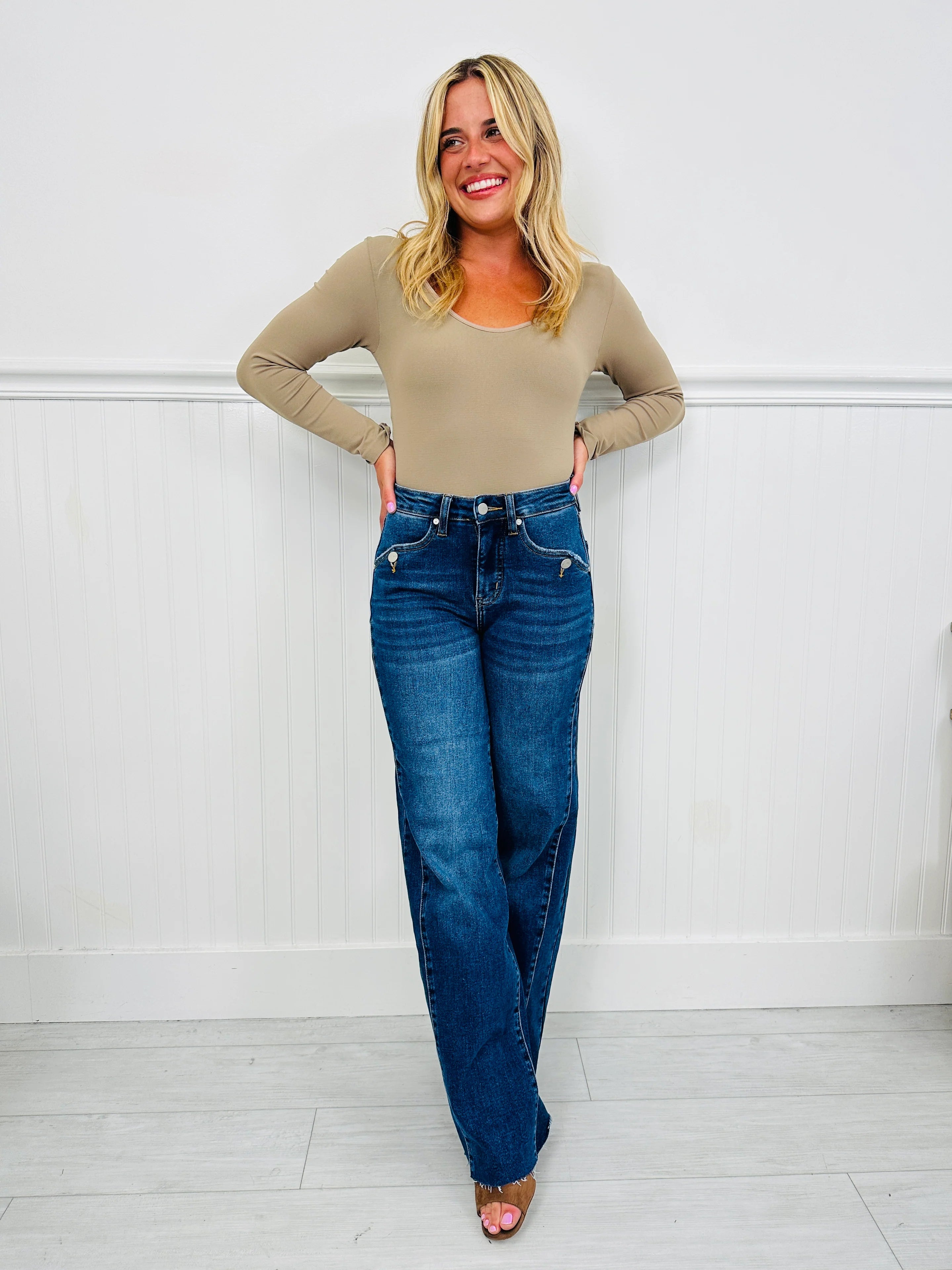 Caught Your Attention Straight Tummy Control Jeans