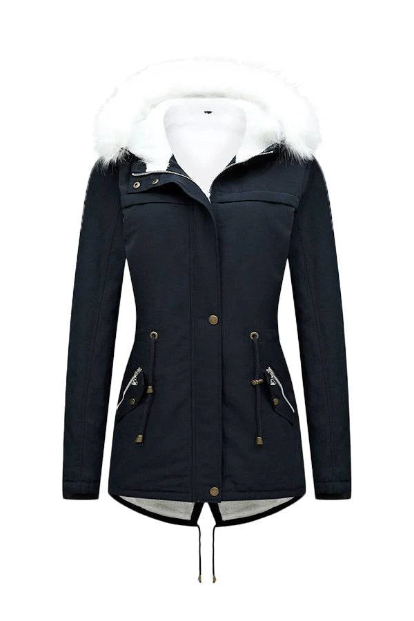 Thick Long-Sleeve Zipper Overcoat