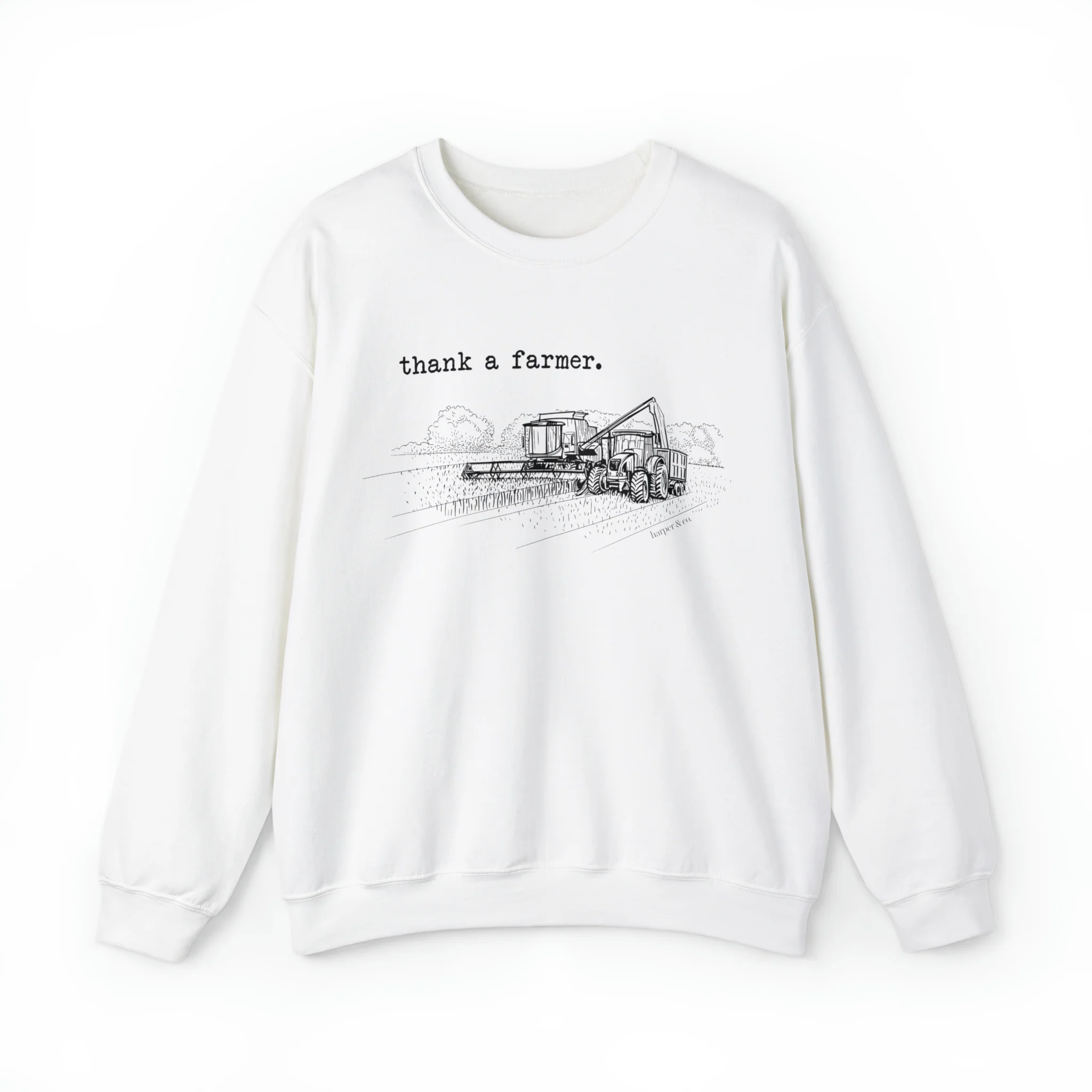 Thank a Farmer Combine Unisex Heavy Blend? Crewneck Sweatshirt