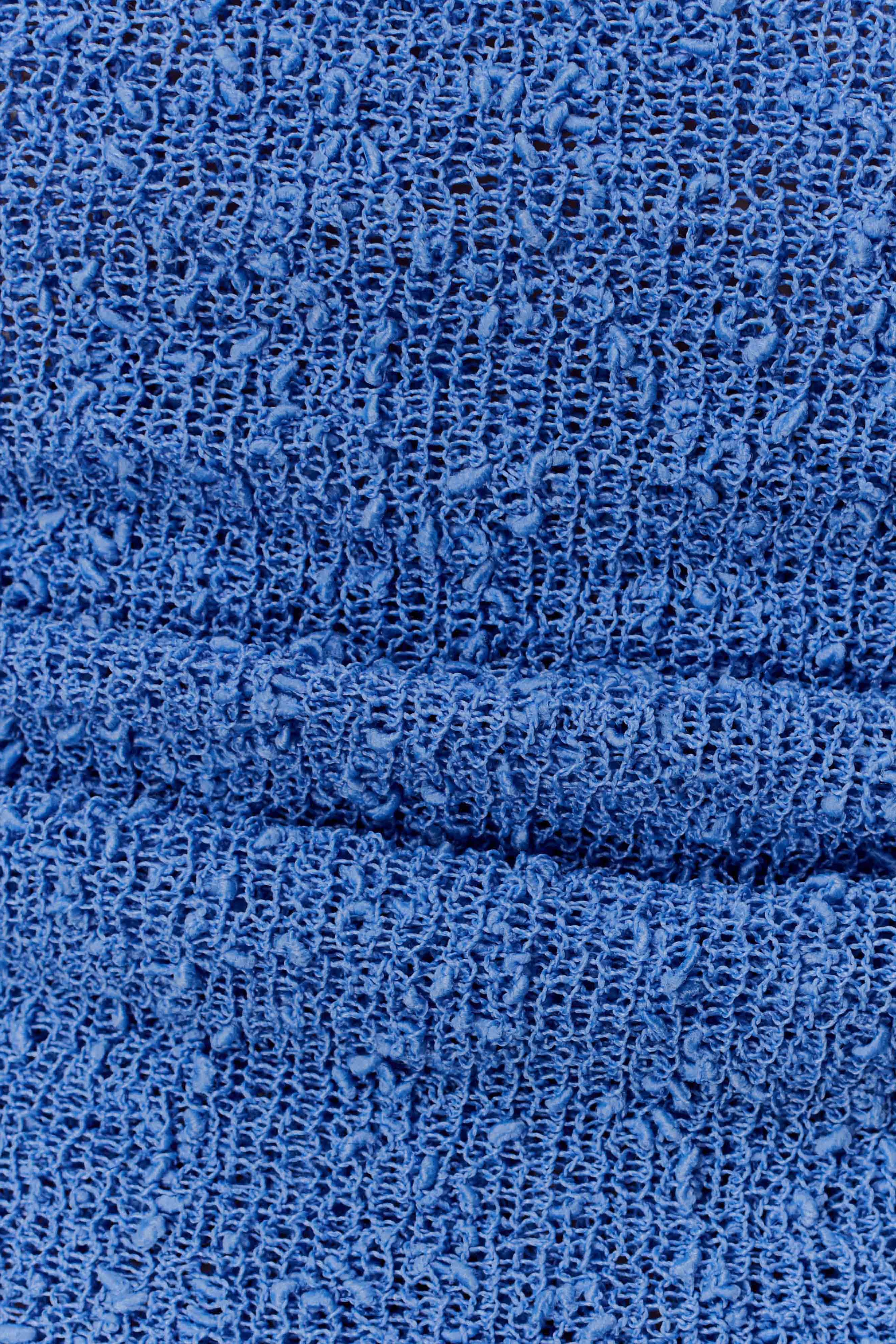 Periwinkle Off Shoulder Boucle Mini Dress