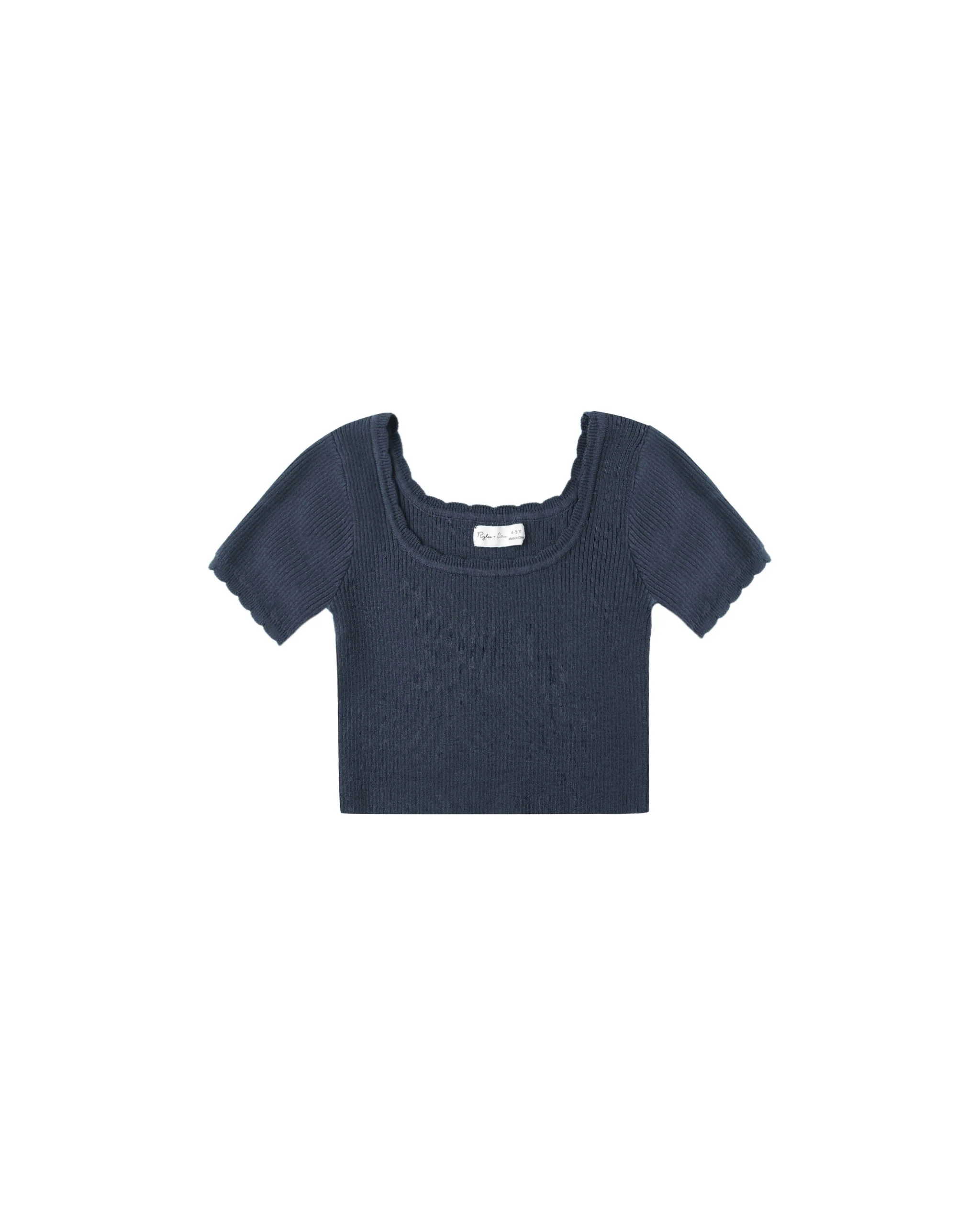 Scallop Tee || Navy