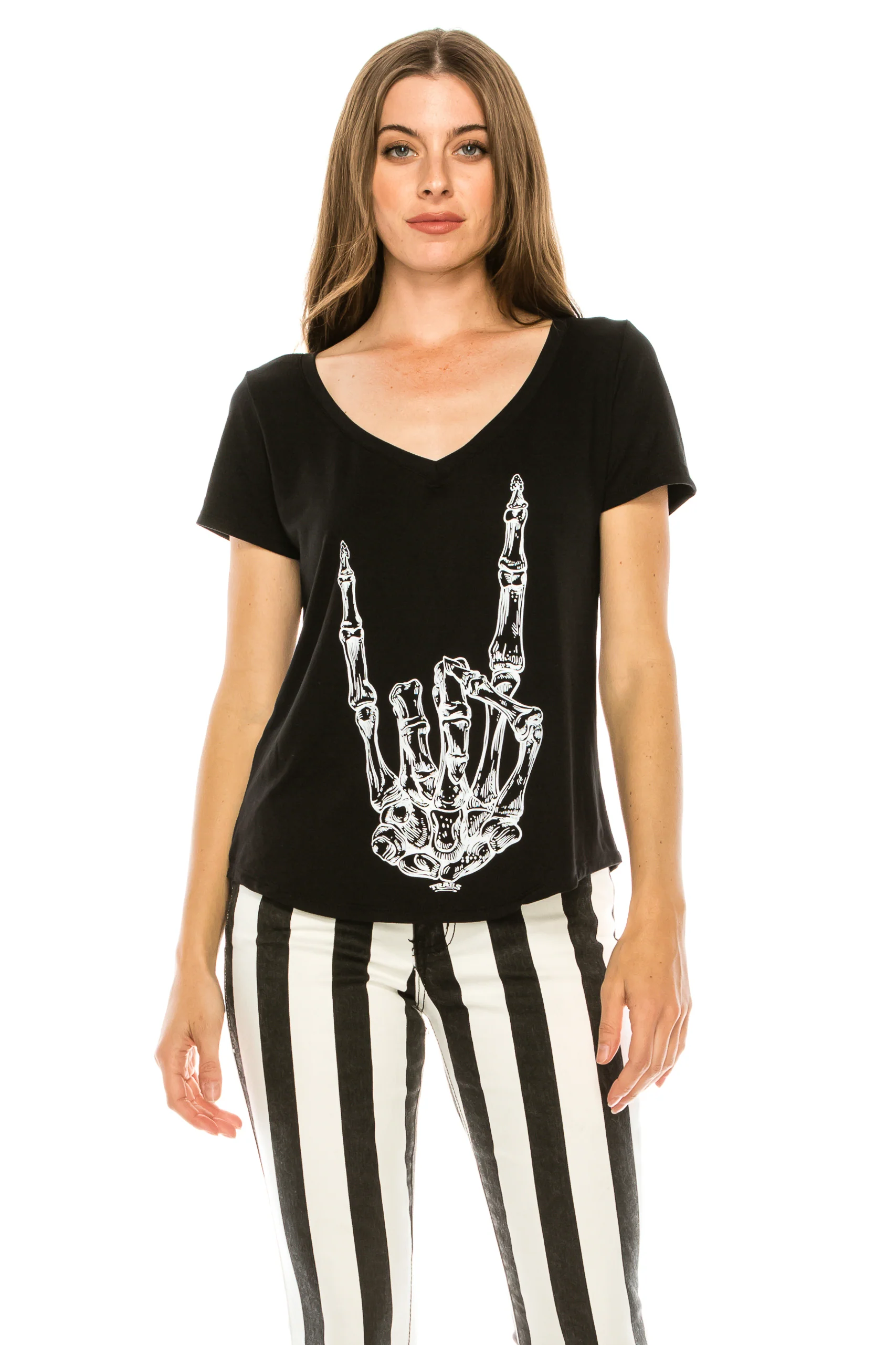 METAL FINGERS V-NECK SHIRT