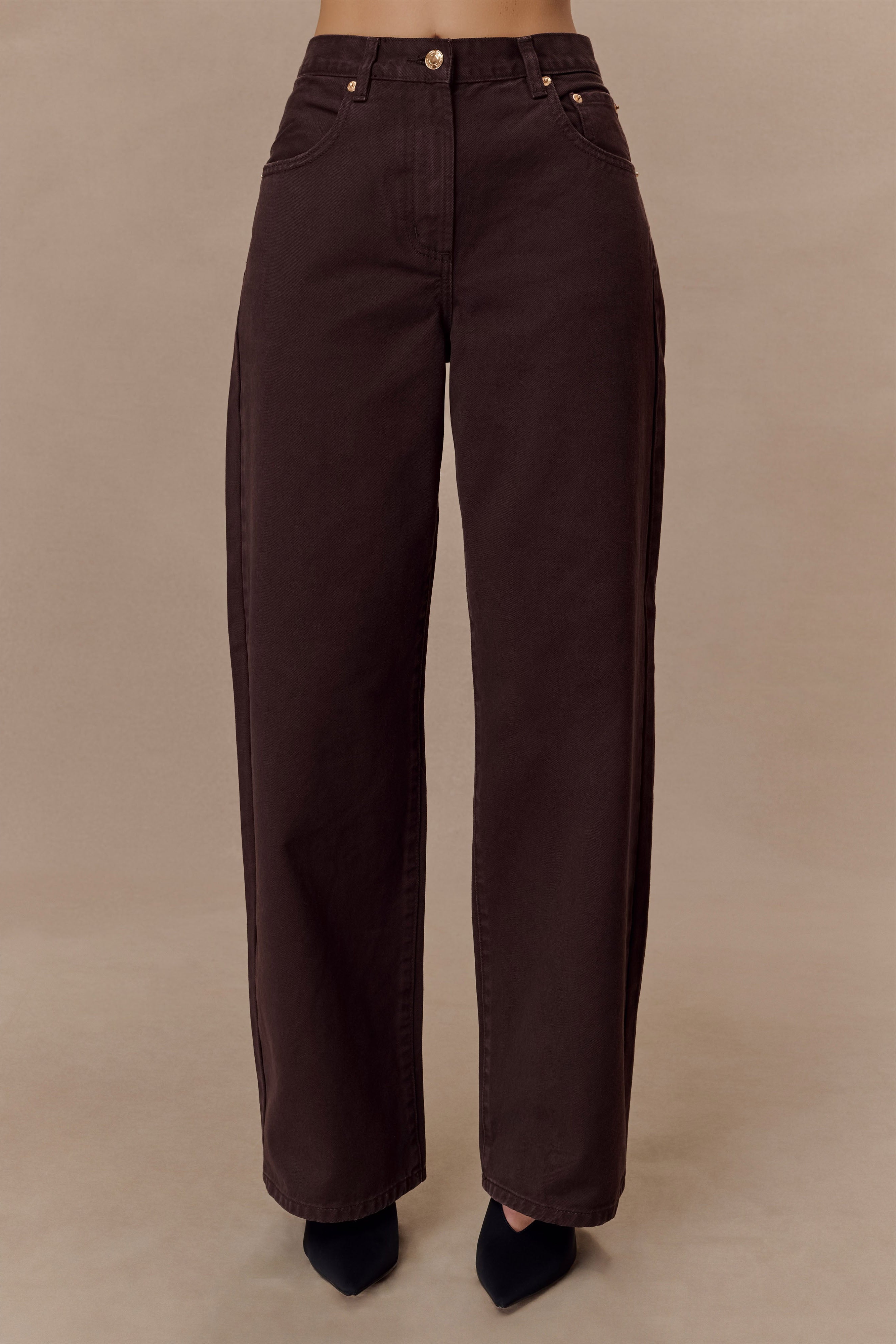 Chocolate Mid Rise Denim Jeans