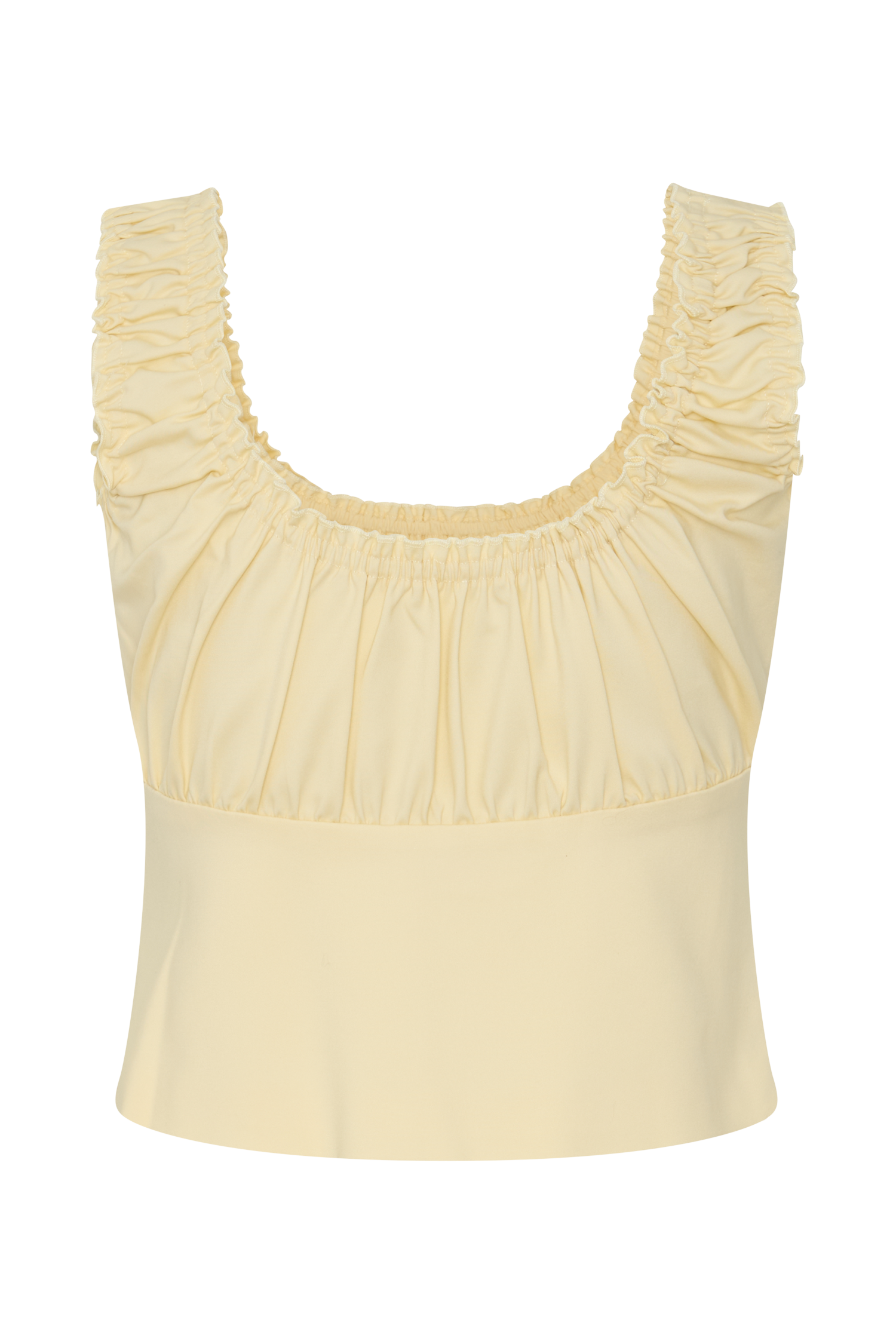 Lemon Sleeveless Ruched Top