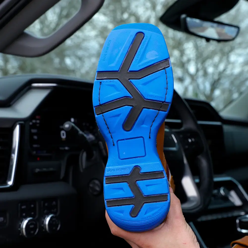 Honey TEXAS Flag Leather Work Boots - Composite Toe