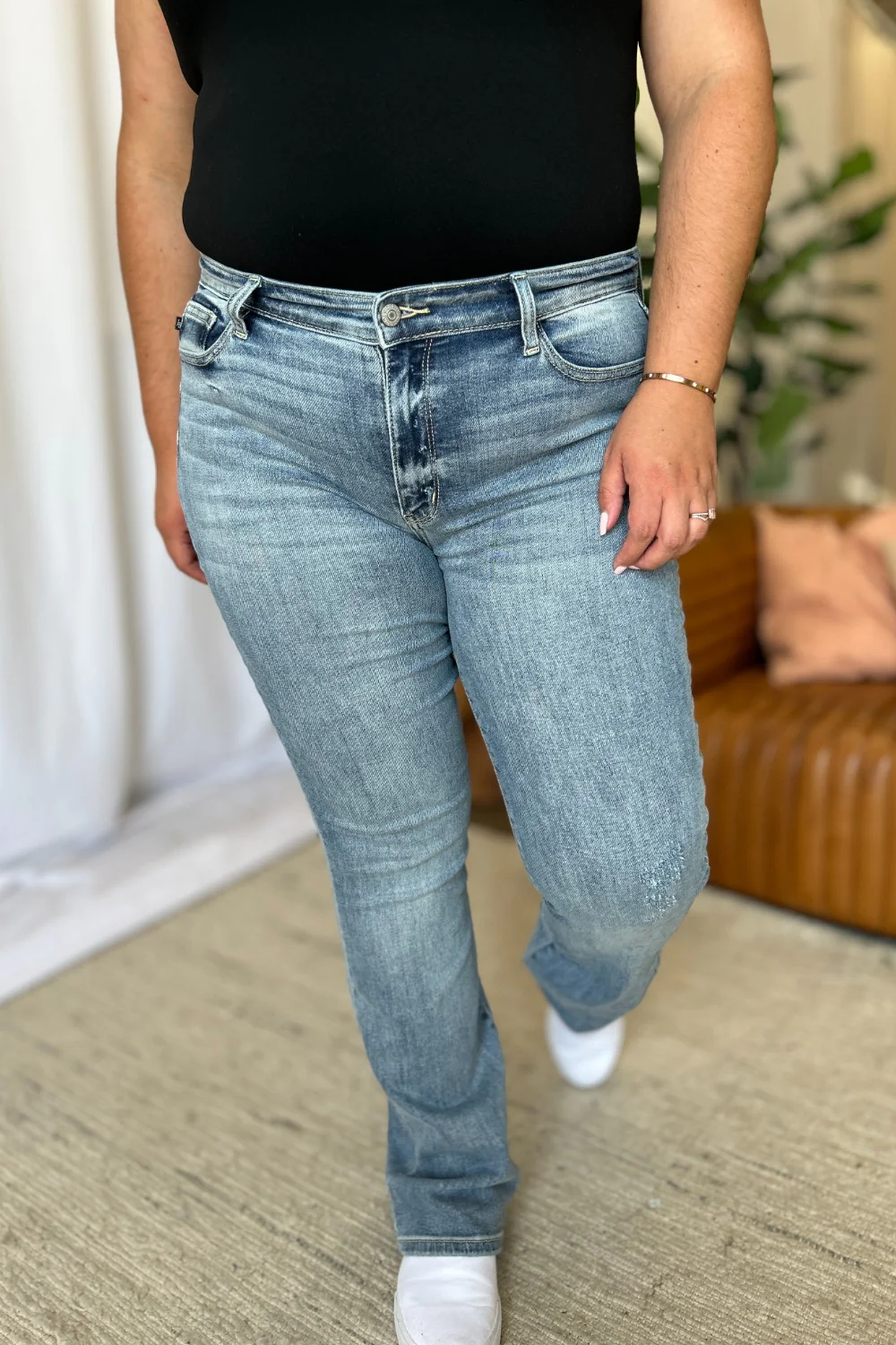 Blue Full Size Medium Rise Bootcut Jeans