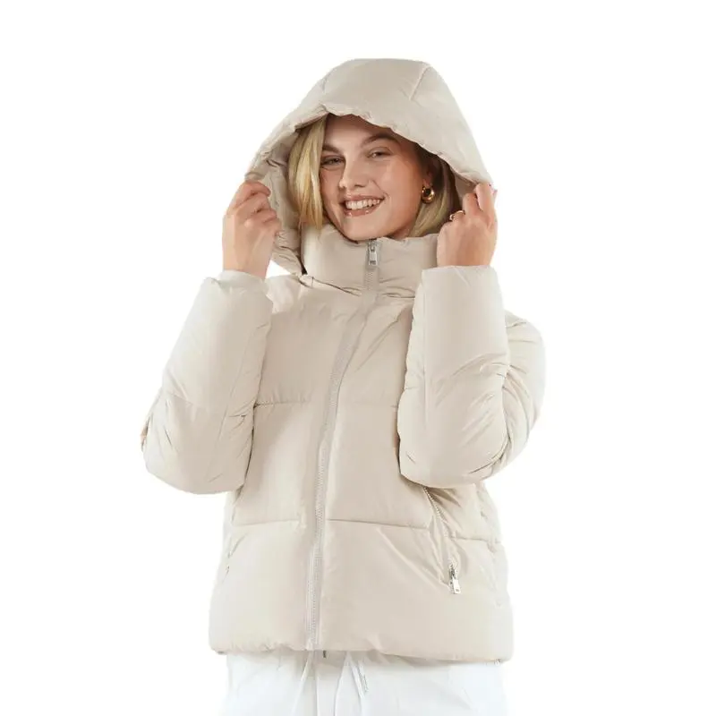 Women's Quilted Puffer Jacket with Removable Hood