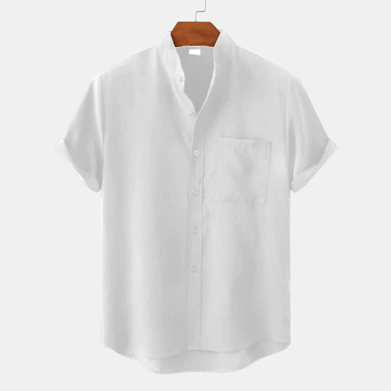 Heathered linen-blend shirt