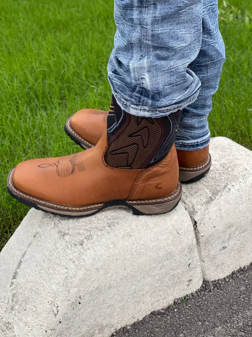 Men’s Tan Leather Non Steel Work Boots