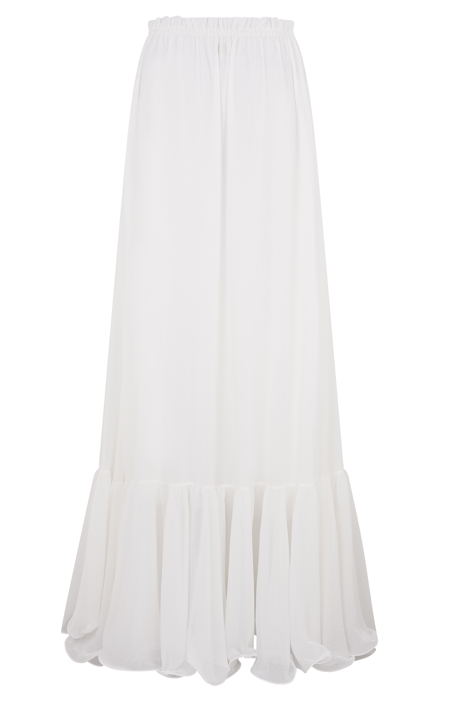 Ivory Chiffon Maxi Skirt