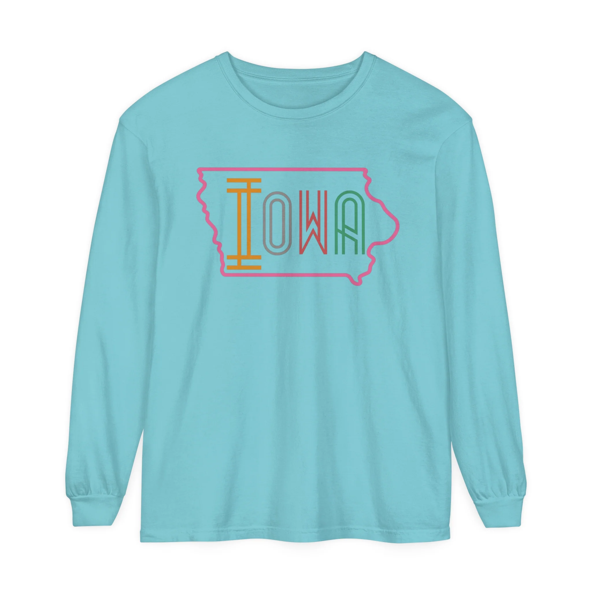 Iowa Pink Unisex Garment-dyed Long Sleeve T-Shirt